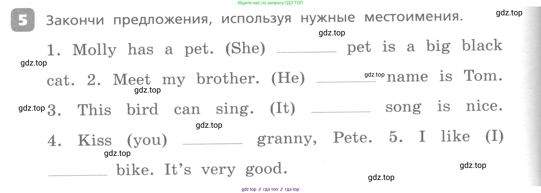 Английский язык (english), 3 класс Контрольные работы, авторы: Афанасьева Ольга Васильевна (Afanasyeva Olga), Михеева Ирина Владимировна (Mikheeva Irina), Баранова Ксения Михайловна (Baranova Ksenia), издательство Дрофа, Москва, 2018 - 2022, зелёного цвета, страница 8, номер 5, Условие