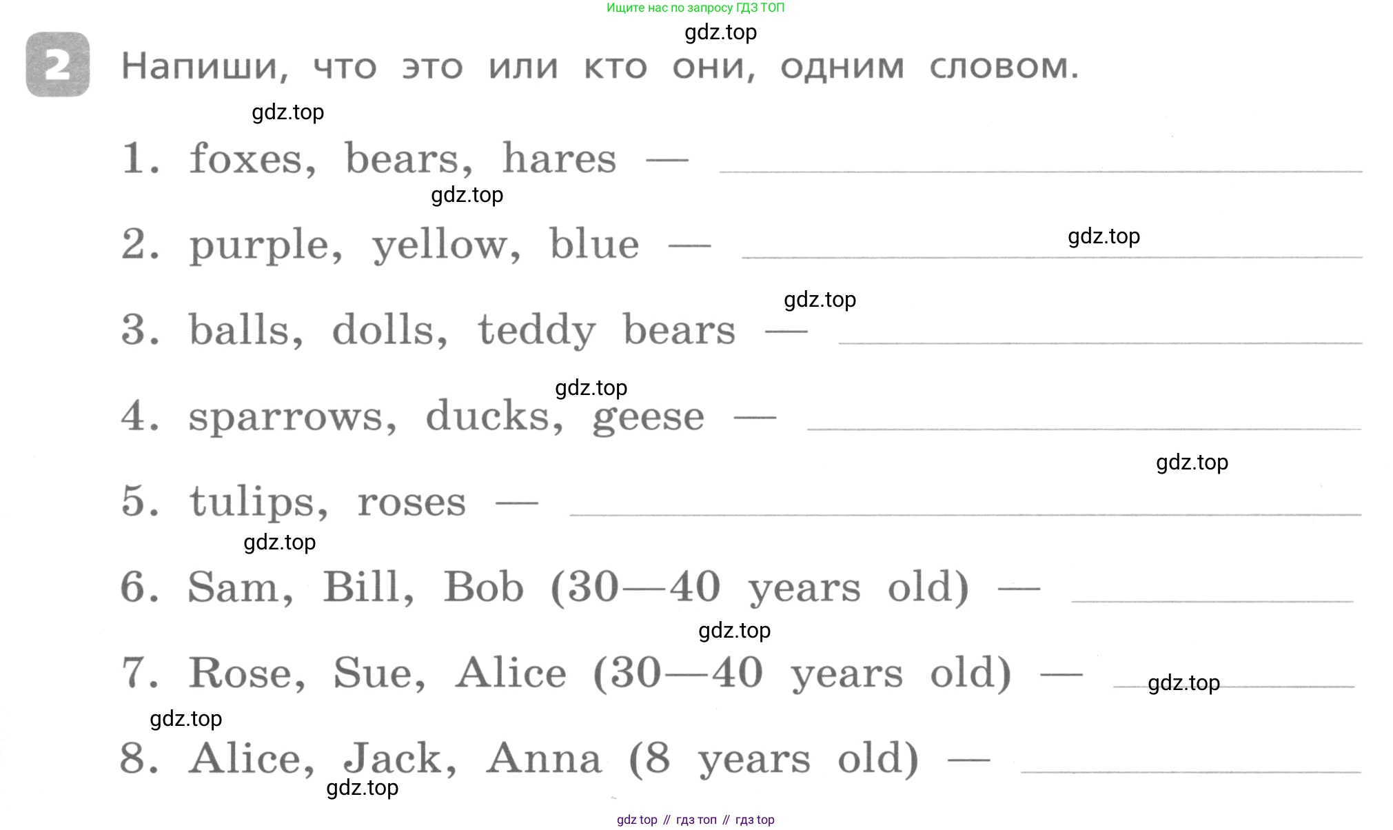 Английский язык (english), 3 класс Контрольные работы, авторы: Афанасьева Ольга Васильевна (Afanasyeva Olga), Михеева Ирина Владимировна (Mikheeva Irina), Баранова Ксения Михайловна (Baranova Ksenia), издательство Дрофа, Москва, 2018 - 2022, зелёного цвета, страница 63, номер 2, Условие