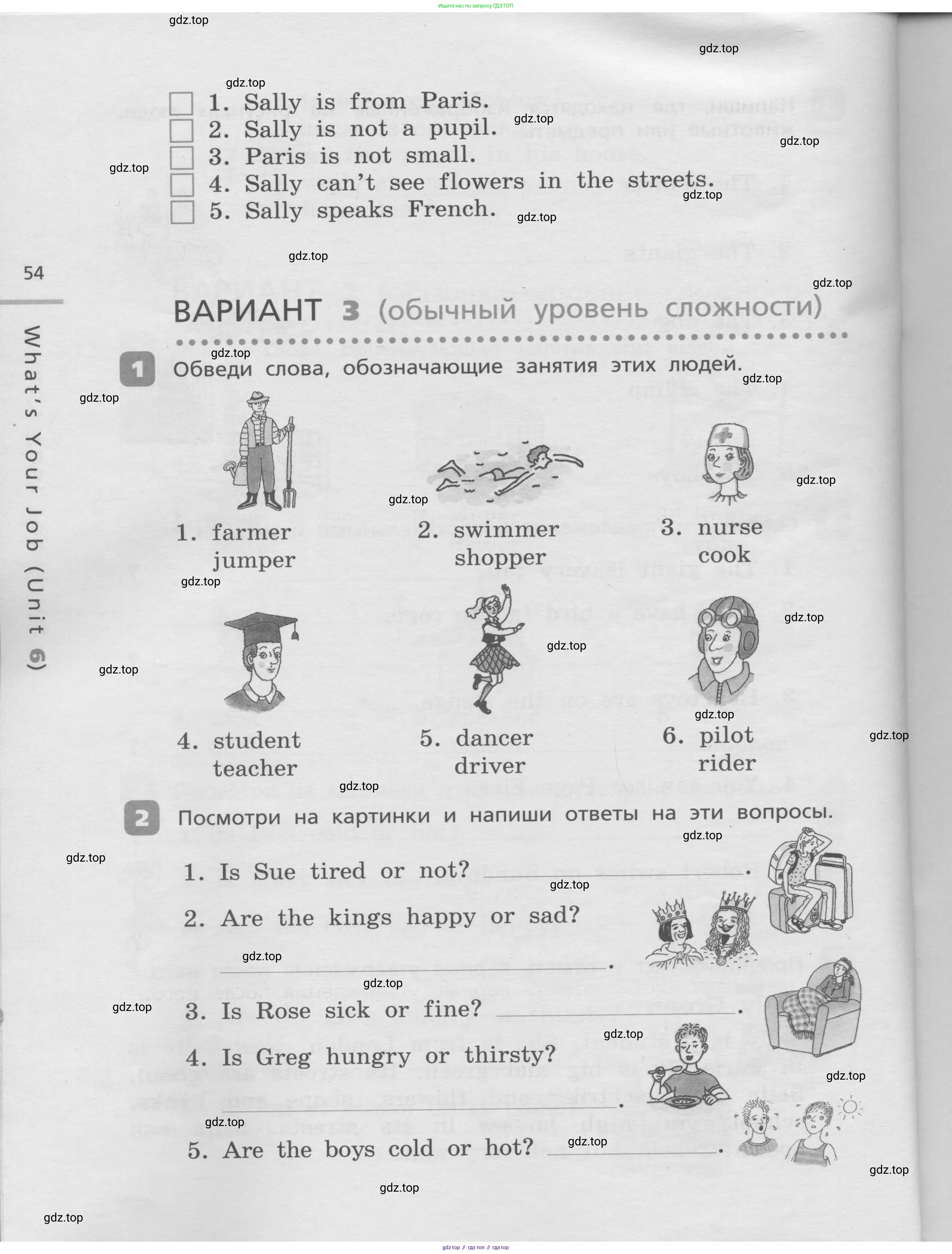 Английский язык (english), 3 класс Контрольные работы, авторы: Афанасьева Ольга Васильевна (Afanasyeva Olga), Михеева Ирина Владимировна (Mikheeva Irina), Баранова Ксения Михайловна (Baranova Ksenia), издательство Дрофа, Москва, 2018 - 2022, зелёного цвета, страница 54