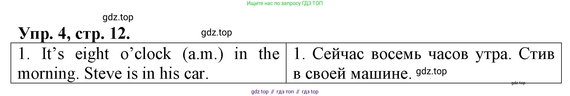 Английский язык (english), 3 класс Контрольные работы, авторы: Афанасьева Ольга Васильевна (Afanasyeva Olga), Михеева Ирина Владимировна (Mikheeva Irina), Баранова Ксения Михайловна (Baranova Ksenia), издательство Дрофа, Москва, 2018 - 2022, зелёного цвета, страница 12, номер 4, Решение