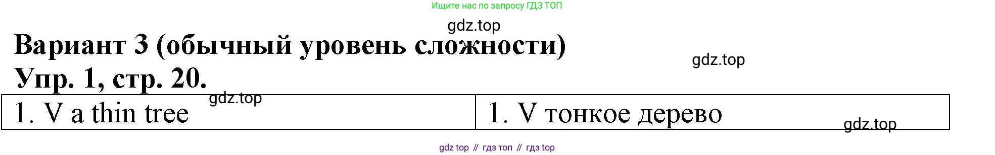 Английский язык (english), 3 класс Контрольные работы, авторы: Афанасьева Ольга Васильевна (Afanasyeva Olga), Михеева Ирина Владимировна (Mikheeva Irina), Баранова Ксения Михайловна (Baranova Ksenia), издательство Дрофа, Москва, 2018 - 2022, зелёного цвета, страница 20, номер 1, Решение