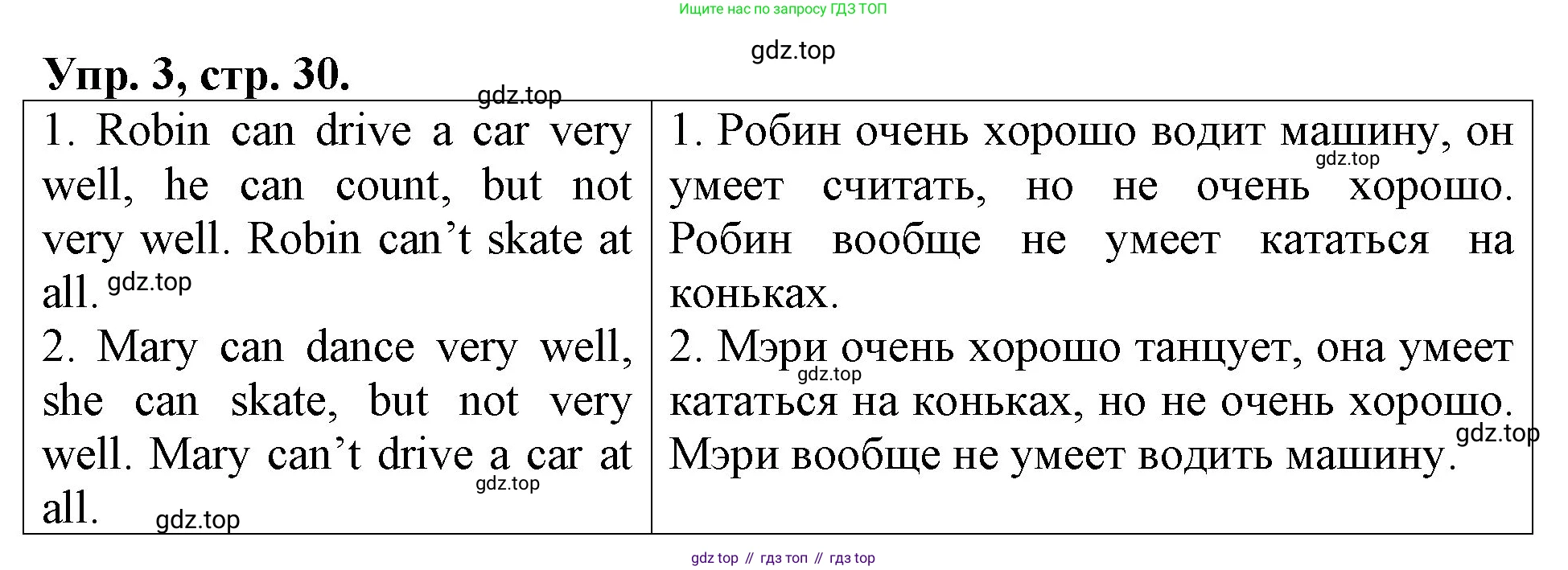 Английский язык (english), 3 класс Контрольные работы, авторы: Афанасьева Ольга Васильевна (Afanasyeva Olga), Михеева Ирина Владимировна (Mikheeva Irina), Баранова Ксения Михайловна (Baranova Ksenia), издательство Дрофа, Москва, 2018 - 2022, зелёного цвета, страница 30, номер 3, Решение