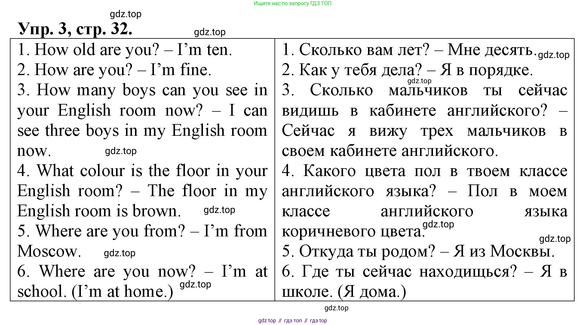 Английский язык (english), 3 класс Контрольные работы, авторы: Афанасьева Ольга Васильевна (Afanasyeva Olga), Михеева Ирина Владимировна (Mikheeva Irina), Баранова Ксения Михайловна (Baranova Ksenia), издательство Дрофа, Москва, 2018 - 2022, зелёного цвета, страница 32, номер 3, Решение