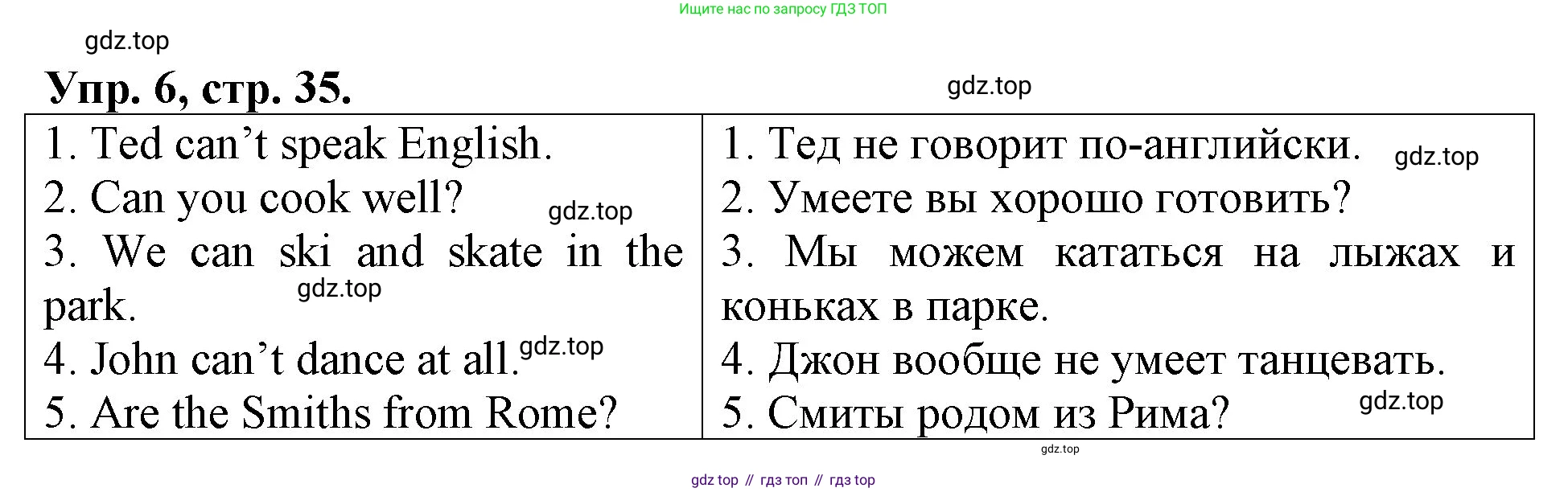 Английский язык (english), 3 класс Контрольные работы, авторы: Афанасьева Ольга Васильевна (Afanasyeva Olga), Михеева Ирина Владимировна (Mikheeva Irina), Баранова Ксения Михайловна (Baranova Ksenia), издательство Дрофа, Москва, 2018 - 2022, зелёного цвета, страница 35, номер 6, Решение