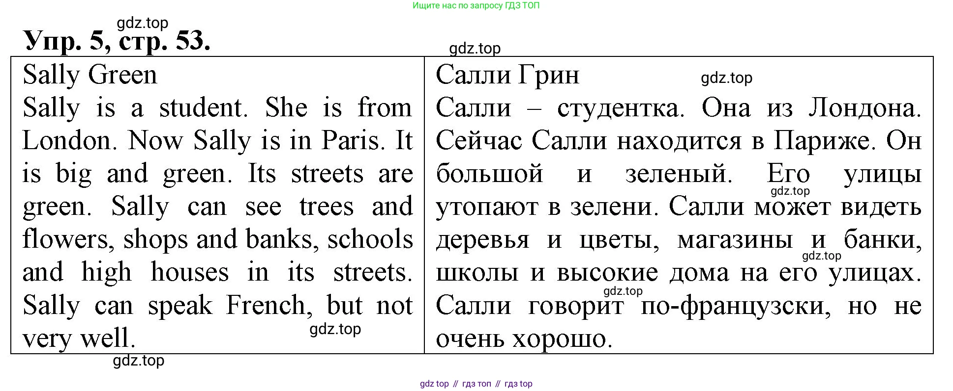 Английский язык (english), 3 класс Контрольные работы, авторы: Афанасьева Ольга Васильевна (Afanasyeva Olga), Михеева Ирина Владимировна (Mikheeva Irina), Баранова Ксения Михайловна (Baranova Ksenia), издательство Дрофа, Москва, 2018 - 2022, зелёного цвета, страница 53, номер 5, Решение