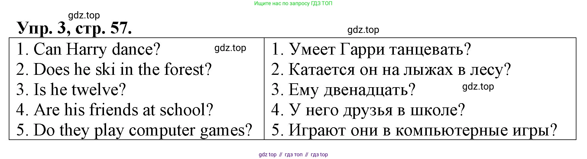 Английский язык (english), 3 класс Контрольные работы, авторы: Афанасьева Ольга Васильевна (Afanasyeva Olga), Михеева Ирина Владимировна (Mikheeva Irina), Баранова Ксения Михайловна (Baranova Ksenia), издательство Дрофа, Москва, 2018 - 2022, зелёного цвета, страница 57, номер 3, Решение