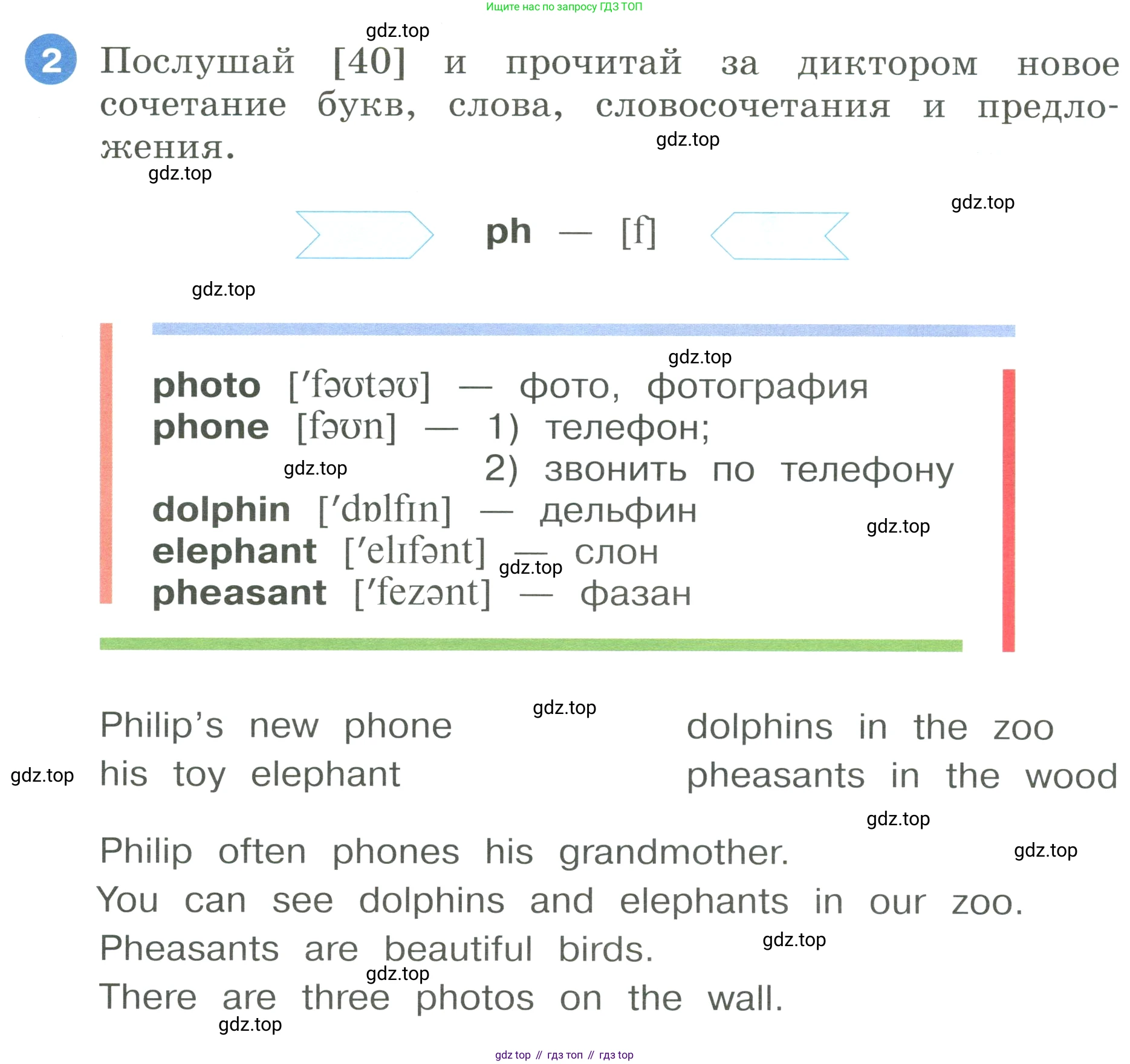 ГДЗ Английский язык (english), 3 класс Учебник, авторы: Афанасьева Ольга Васильевна (Afanasyeva Olga), Баранова Ксения Михайловна (Baranova Ksenia), Михеева Ирина Владимировна (Mikheeva Irina), издательство Просвещение, Москва, 2023, зелёного цвета, Часть 1, страница 58, номер 2, Условие