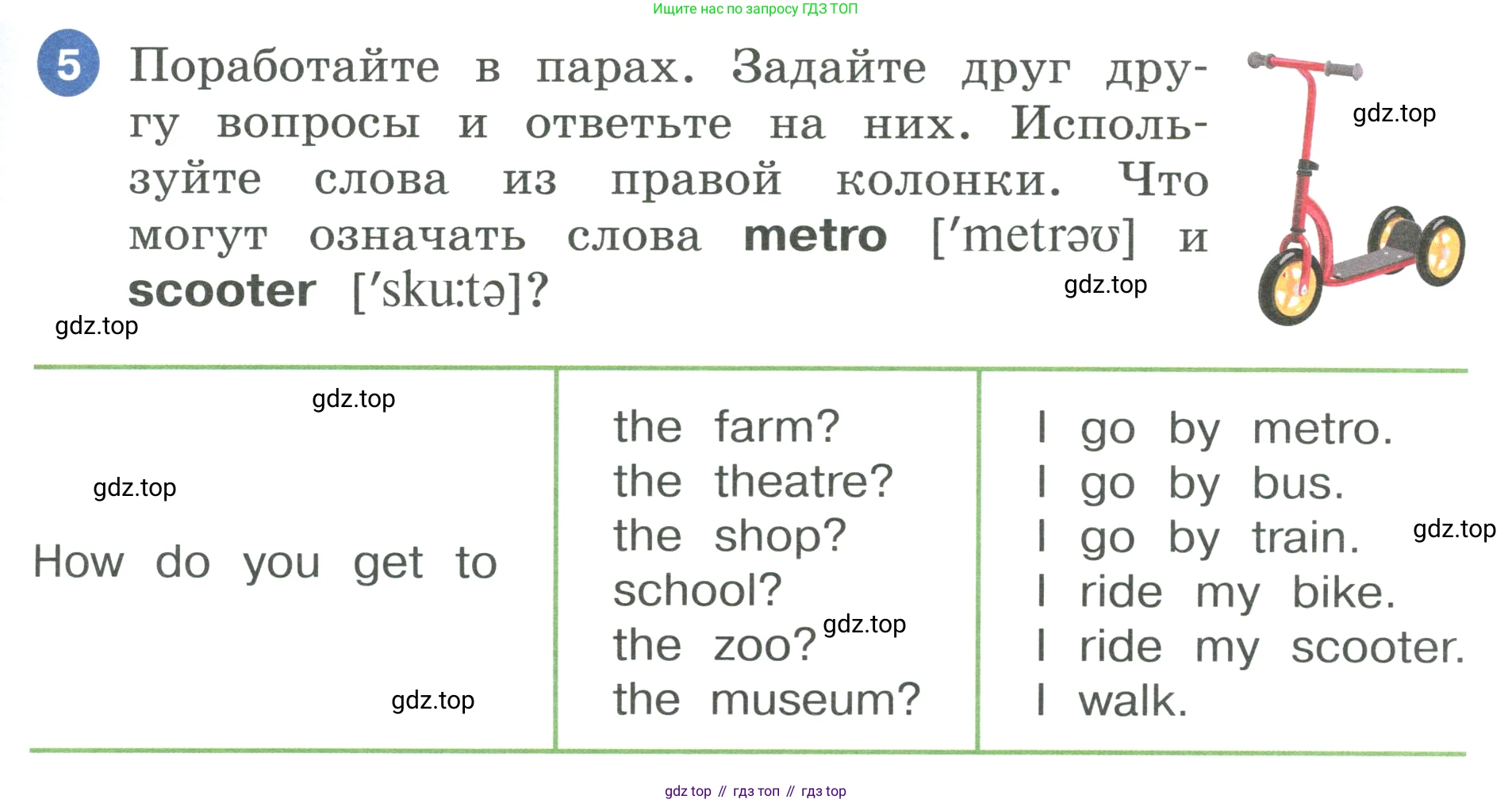 ГДЗ Английский язык (english), 3 класс Учебник, авторы: Афанасьева Ольга Васильевна (Afanasyeva Olga), Баранова Ксения Михайловна (Baranova Ksenia), Михеева Ирина Владимировна (Mikheeva Irina), издательство Просвещение, Москва, 2023, зелёного цвета, Часть 2, страница 43, номер 5, Условие