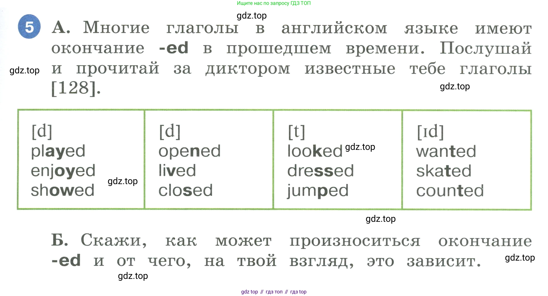 ГДЗ Английский язык (english), 3 класс Учебник, авторы: Афанасьева Ольга Васильевна (Afanasyeva Olga), Баранова Ксения Михайловна (Baranova Ksenia), Михеева Ирина Владимировна (Mikheeva Irina), издательство Просвещение, Москва, 2023, зелёного цвета, Часть 2, страница 77, номер 5, Условие