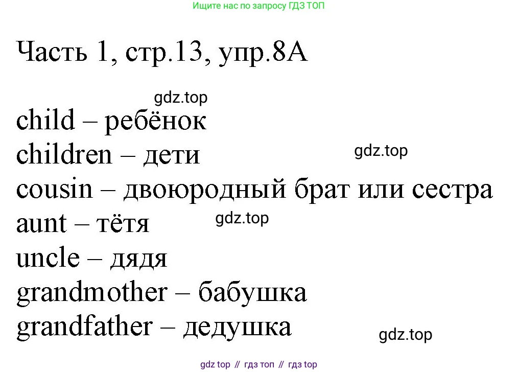 ГДЗ Английский язык (english), 3 класс Учебник, авторы: Афанасьева Ольга Васильевна (Afanasyeva Olga), Баранова Ксения Михайловна (Baranova Ksenia), Михеева Ирина Владимировна (Mikheeva Irina), издательство Просвещение, Москва, 2023, зелёного цвета, Часть 1, страница 13, номер 8, Решение