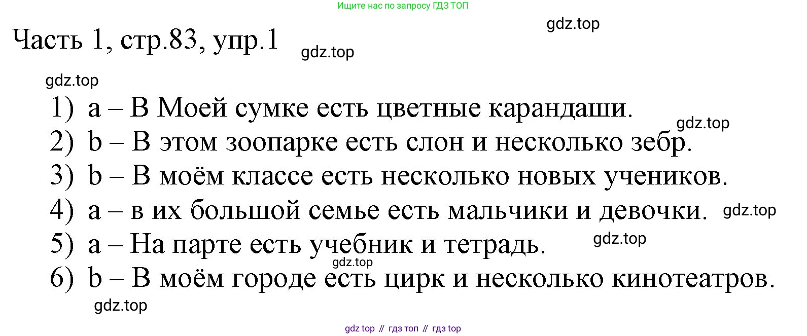 ГДЗ Английский язык (english), 3 класс Учебник, авторы: Афанасьева Ольга Васильевна (Afanasyeva Olga), Баранова Ксения Михайловна (Baranova Ksenia), Михеева Ирина Владимировна (Mikheeva Irina), издательство Просвещение, Москва, 2023, зелёного цвета, Часть 1, страница 83, номер 1, Решение