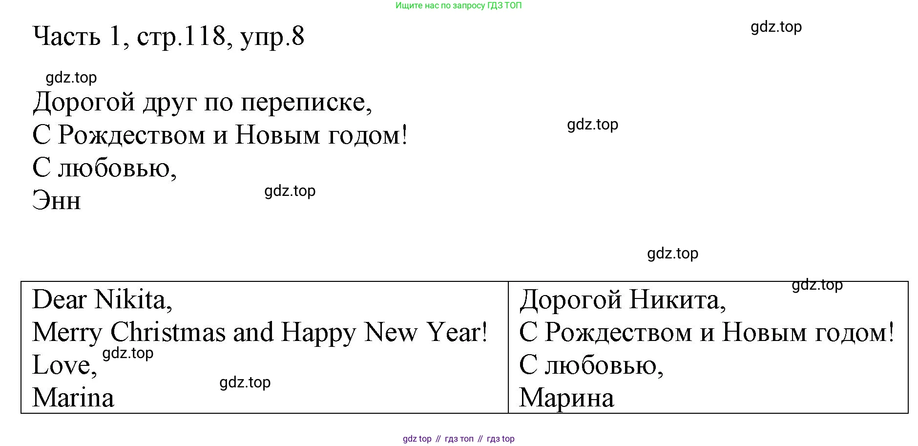 ГДЗ Английский язык (english), 3 класс Учебник, авторы: Афанасьева Ольга Васильевна (Afanasyeva Olga), Баранова Ксения Михайловна (Baranova Ksenia), Михеева Ирина Владимировна (Mikheeva Irina), издательство Просвещение, Москва, 2023, зелёного цвета, Часть 1, страница 118, номер 8, Решение