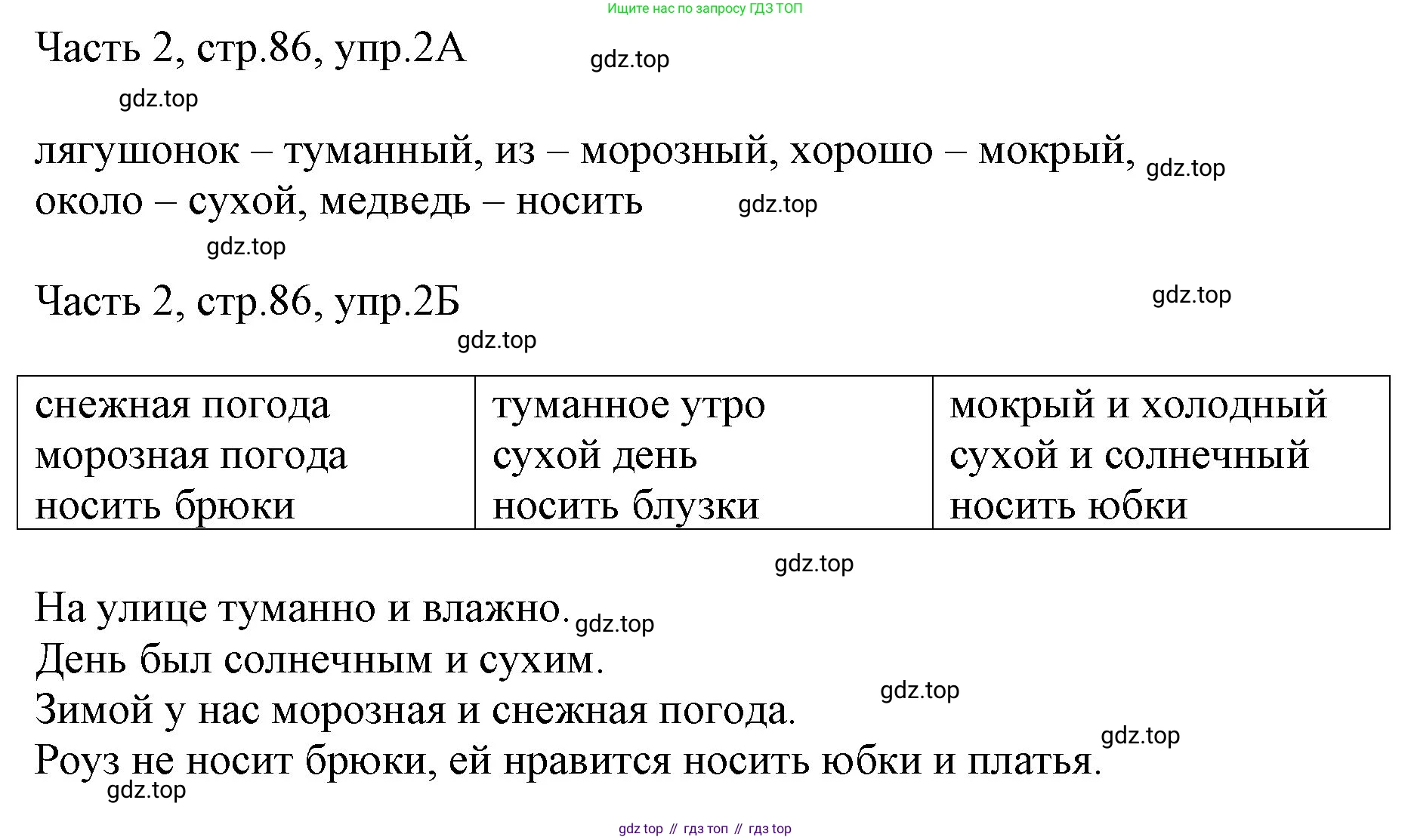ГДЗ Английский язык (english), 3 класс Учебник, авторы: Афанасьева Ольга Васильевна (Afanasyeva Olga), Баранова Ксения Михайловна (Baranova Ksenia), Михеева Ирина Владимировна (Mikheeva Irina), издательство Просвещение, Москва, 2023, зелёного цвета, Часть 2, страница 86, номер 2, Решение