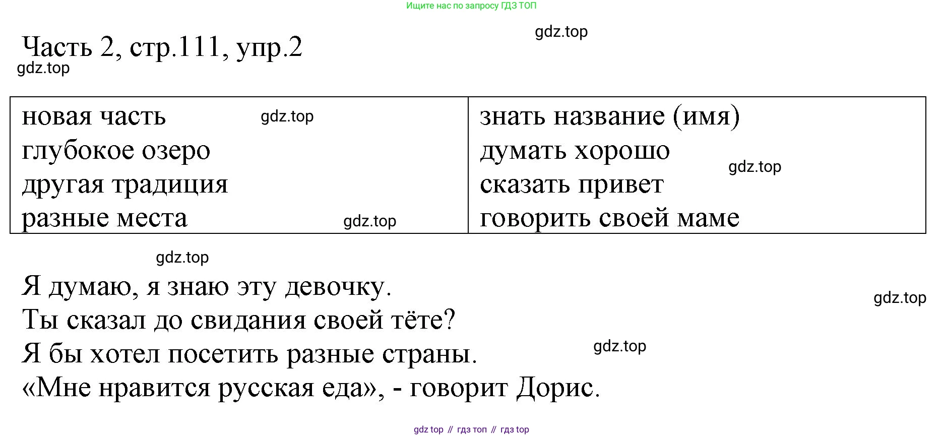 ГДЗ Английский язык (english), 3 класс Учебник, авторы: Афанасьева Ольга Васильевна (Afanasyeva Olga), Баранова Ксения Михайловна (Baranova Ksenia), Михеева Ирина Владимировна (Mikheeva Irina), издательство Просвещение, Москва, 2023, зелёного цвета, Часть 2, страница 111, номер 2, Решение