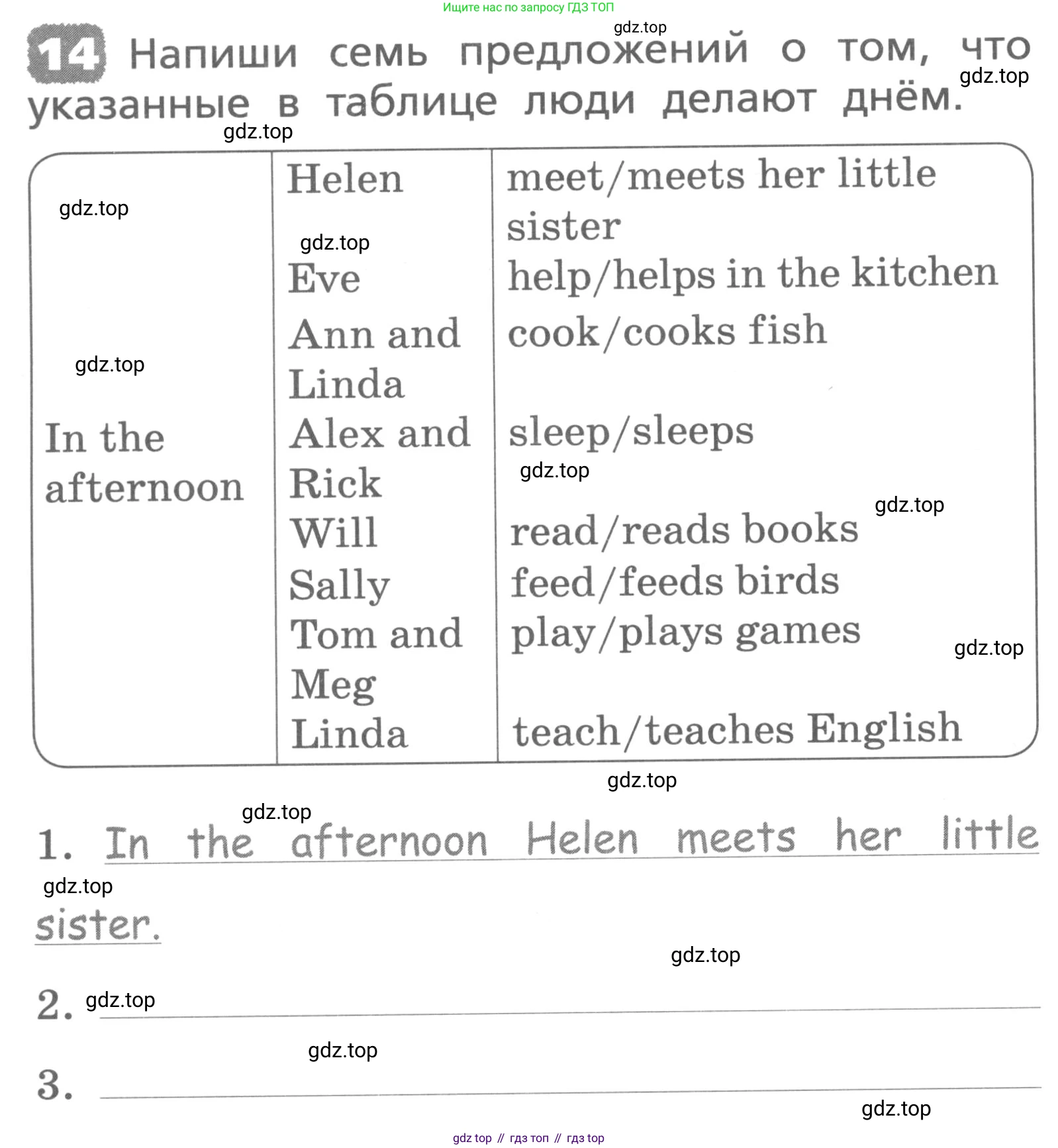 ГДЗ Английский язык (english), 3 класс Лексико-грамматический практикум, авторы: Афанасьева Ольга Васильевна (Afanasyeva Olga), Михеева Ирина Владимировна (Mikheeva Irina), Сьянов Александр Валерьевич, издательство Дрофа, Москва, 2017, зелёного цвета, страница 32, номер 14, Условие