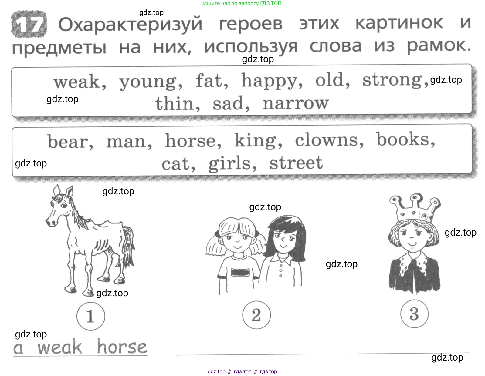 ГДЗ Английский язык (english), 3 класс Лексико-грамматический практикум, авторы: Афанасьева Ольга Васильевна (Afanasyeva Olga), Михеева Ирина Владимировна (Mikheeva Irina), Сьянов Александр Валерьевич, издательство Дрофа, Москва, 2017, зелёного цвета, страница 53, номер 17, Условие