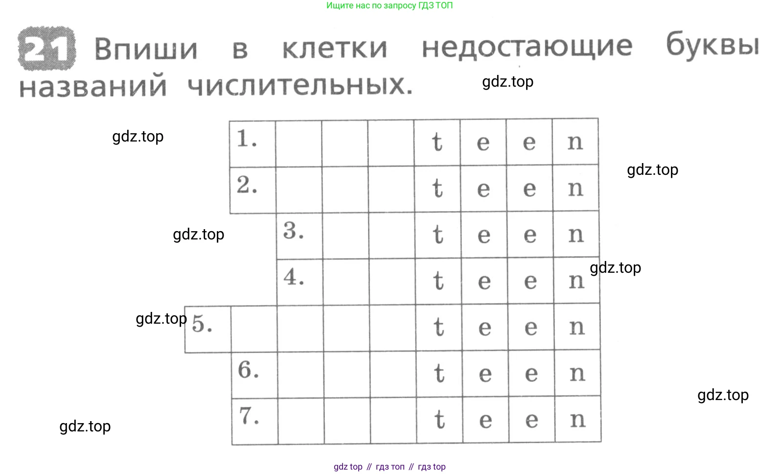 ГДЗ Английский язык (english), 3 класс Лексико-грамматический практикум, авторы: Афанасьева Ольга Васильевна (Afanasyeva Olga), Михеева Ирина Владимировна (Mikheeva Irina), Сьянов Александр Валерьевич, издательство Дрофа, Москва, 2017, зелёного цвета, страница 71, номер 21, Условие