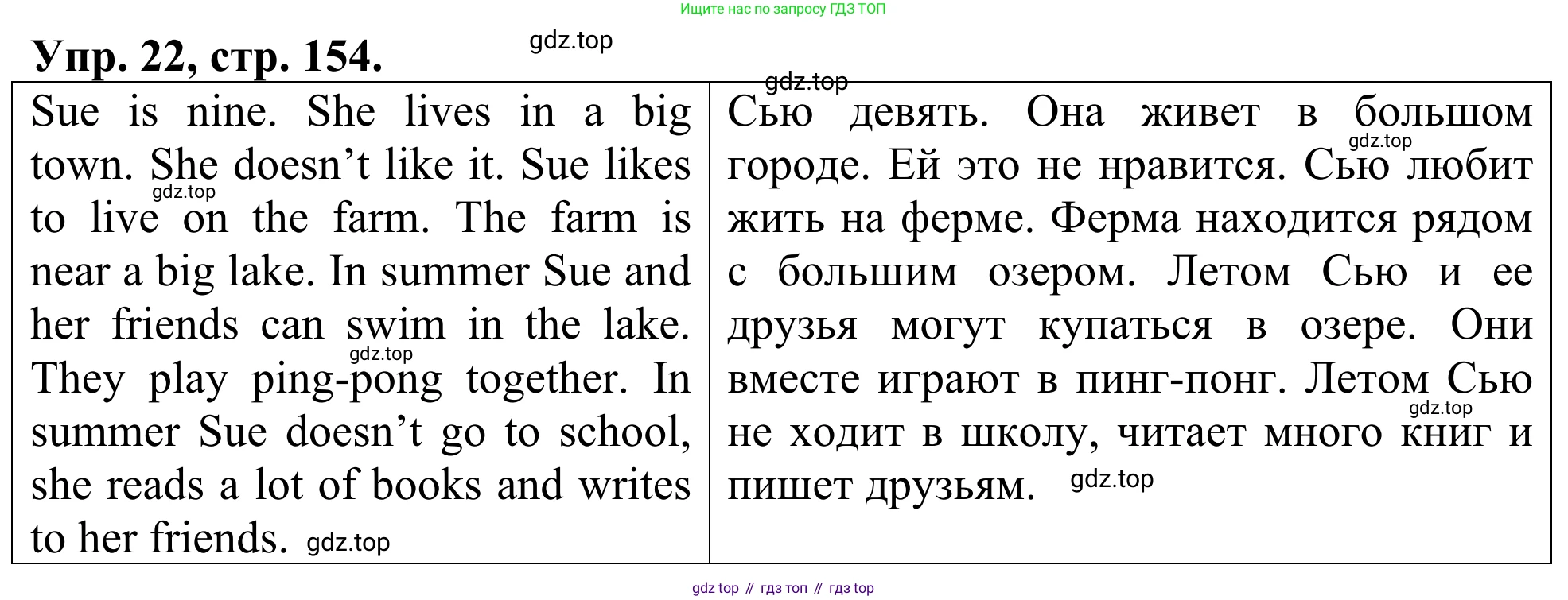 ГДЗ Английский язык (english), 3 класс Лексико-грамматический практикум, авторы: Афанасьева Ольга Васильевна (Afanasyeva Olga), Михеева Ирина Владимировна (Mikheeva Irina), Сьянов Александр Валерьевич, издательство Дрофа, Москва, 2017, зелёного цвета, страница 154, номер 22, Решение
