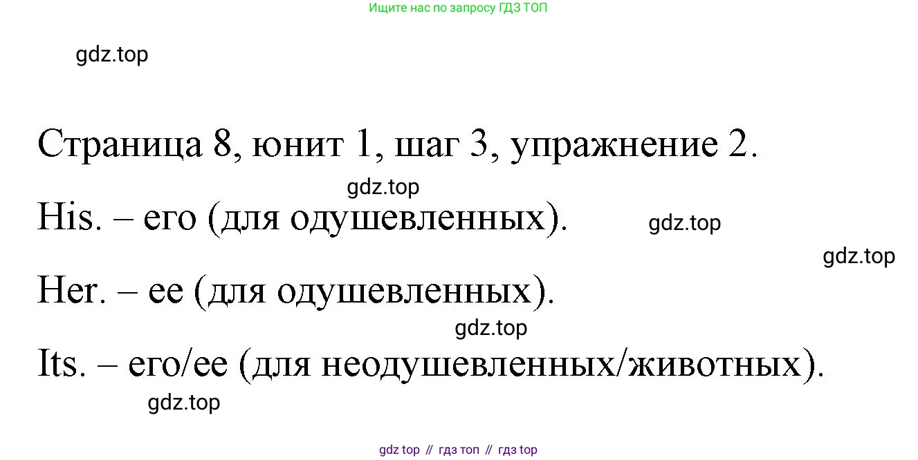 ГДЗ Английский язык (english), 3 класс рабочая тетрадь, авторы: Афанасьева Ольга Васильевна (Afanasyeva Olga), Михеева Ирина Владимировна (Mikheeva Irina), издательство Дрофа, Москва, 2016 - 2022, зелёного цвета, страница 8, номер 2, Решение
