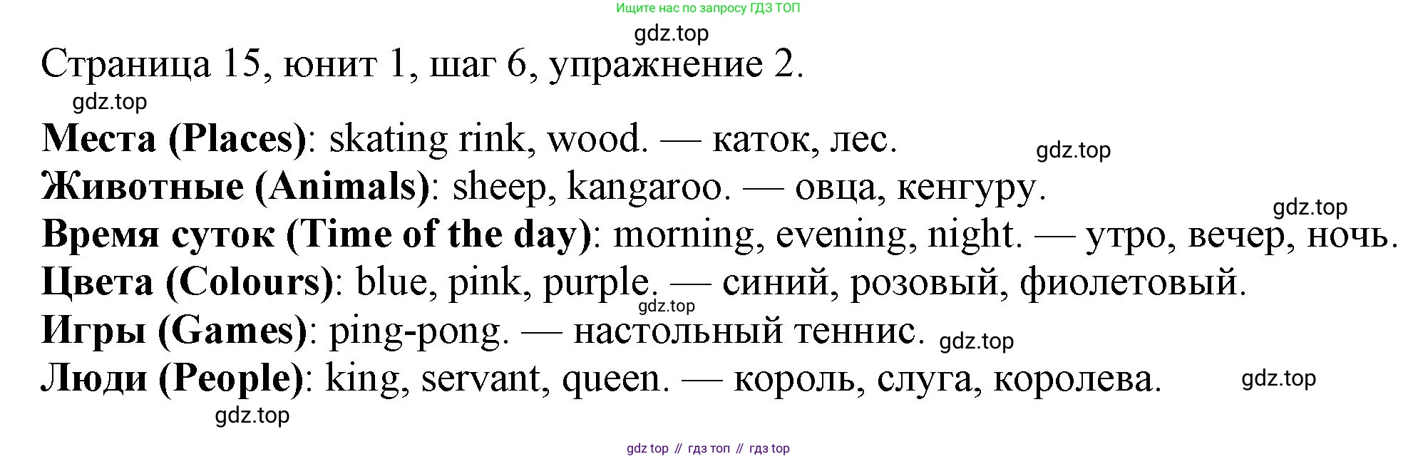 ГДЗ Английский язык (english), 3 класс рабочая тетрадь, авторы: Афанасьева Ольга Васильевна (Afanasyeva Olga), Михеева Ирина Владимировна (Mikheeva Irina), издательство Дрофа, Москва, 2016 - 2022, зелёного цвета, страница 15, номер 2, Решение