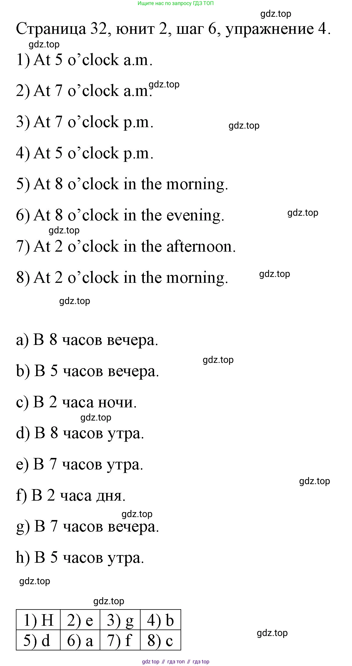 ГДЗ Английский язык (english), 3 класс рабочая тетрадь, авторы: Афанасьева Ольга Васильевна (Afanasyeva Olga), Михеева Ирина Владимировна (Mikheeva Irina), издательство Дрофа, Москва, 2016 - 2022, зелёного цвета, страница 32, номер 4, Решение