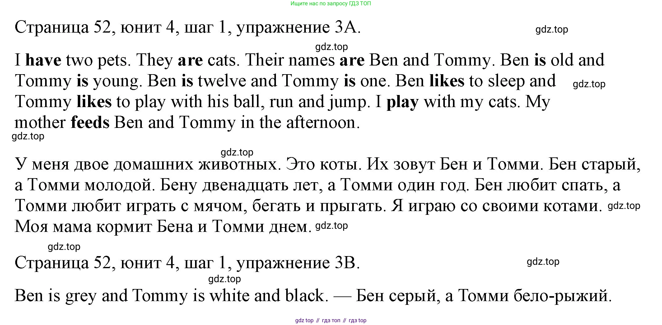 ГДЗ Английский язык (english), 3 класс рабочая тетрадь, авторы: Афанасьева Ольга Васильевна (Afanasyeva Olga), Михеева Ирина Владимировна (Mikheeva Irina), издательство Дрофа, Москва, 2016 - 2022, зелёного цвета, страница 52, номер 3, Решение