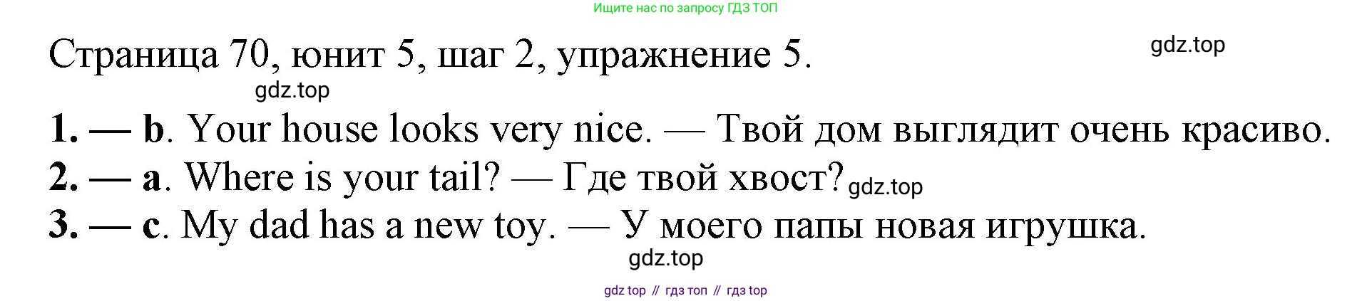 ГДЗ Английский язык (english), 3 класс рабочая тетрадь, авторы: Афанасьева Ольга Васильевна (Afanasyeva Olga), Михеева Ирина Владимировна (Mikheeva Irina), издательство Дрофа, Москва, 2016 - 2022, зелёного цвета, страница 70, номер 5, Решение