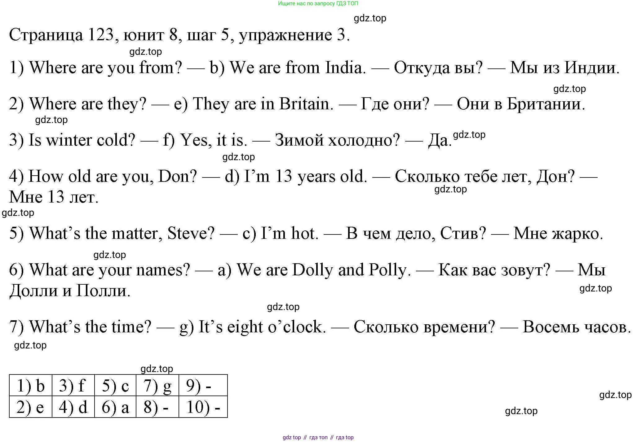 ГДЗ Английский язык (english), 3 класс рабочая тетрадь, авторы: Афанасьева Ольга Васильевна (Afanasyeva Olga), Михеева Ирина Владимировна (Mikheeva Irina), издательство Дрофа, Москва, 2016 - 2022, зелёного цвета, страница 123, номер 3, Решение