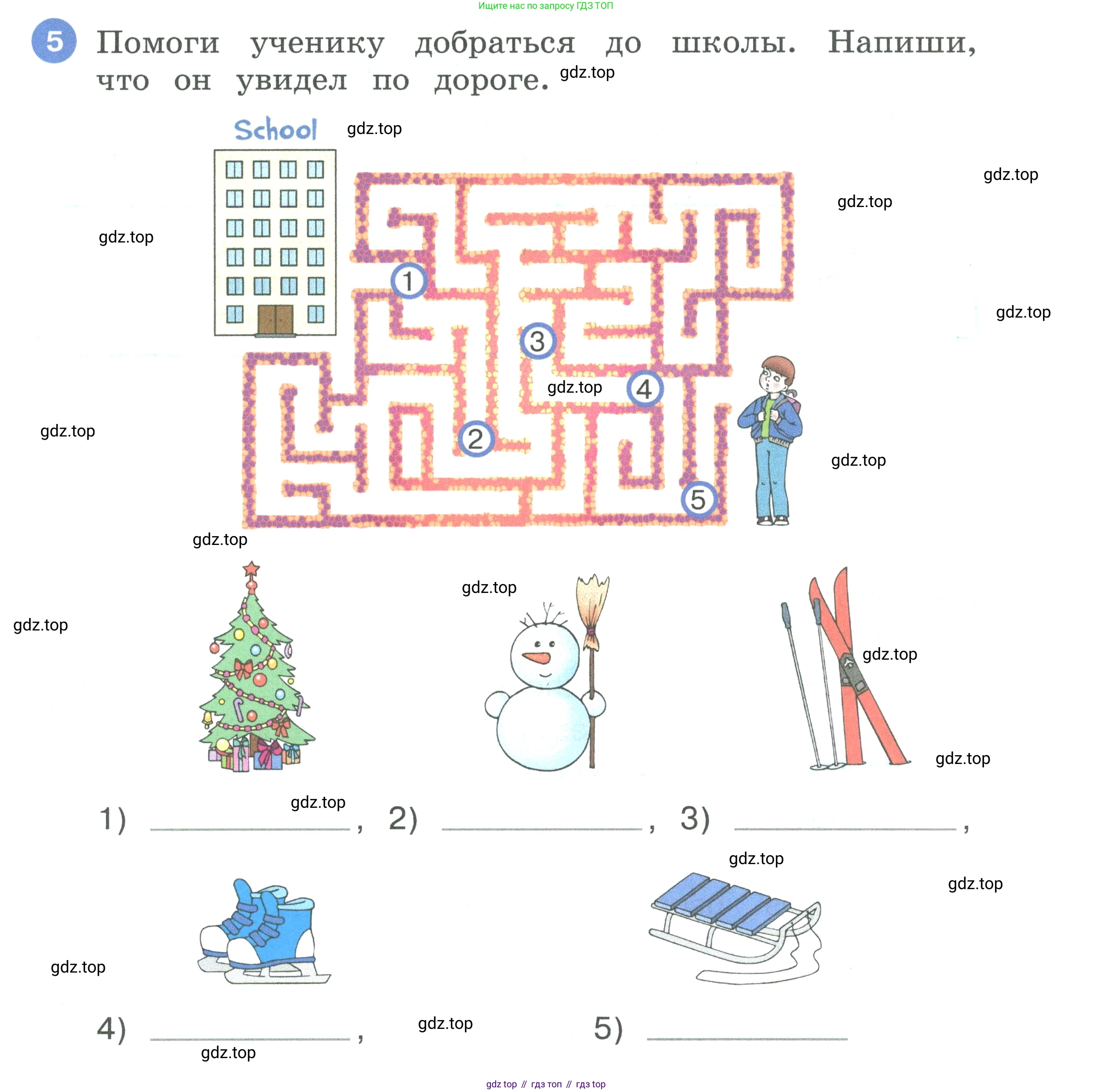 Английский язык (english), 3 класс рабочая тетрадь, авторы: Афанасьева Ольга Васильевна (Afanasyeva Olga), Баранова Ксения Михайловна (Baranova Ksenia), Михеева Ирина Владимировна (Mikheeva Irina), издательство Просвещение, Москва, 2023, зелёного цвета, Часть 2, страница 5, номер 5, Условие