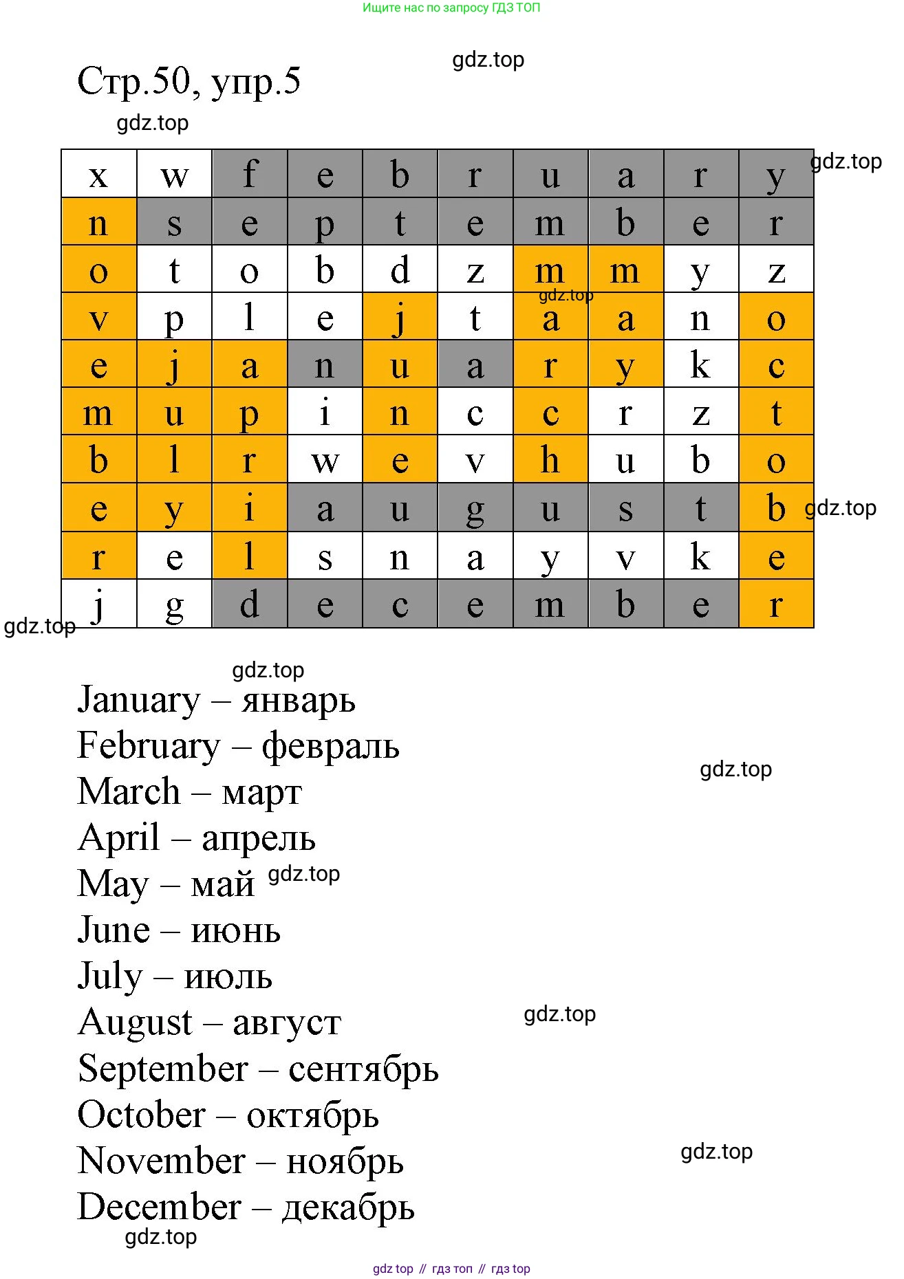Английский язык (english), 3 класс рабочая тетрадь, авторы: Афанасьева Ольга Васильевна (Afanasyeva Olga), Баранова Ксения Михайловна (Baranova Ksenia), Михеева Ирина Владимировна (Mikheeva Irina), издательство Просвещение, Москва, 2023, зелёного цвета, Часть 2, страница 50, номер 5, Решение