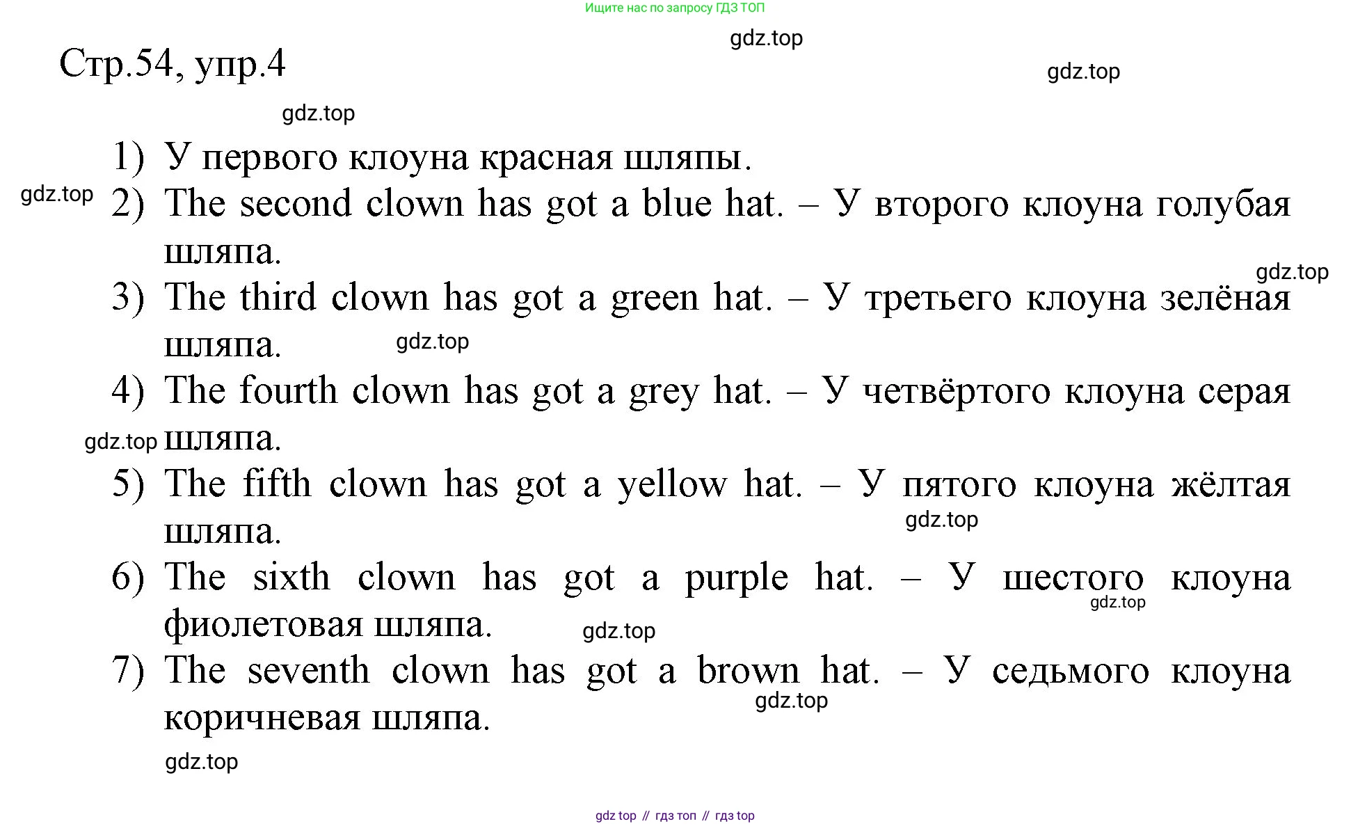 Английский язык (english), 3 класс рабочая тетрадь, авторы: Афанасьева Ольга Васильевна (Afanasyeva Olga), Баранова Ксения Михайловна (Baranova Ksenia), Михеева Ирина Владимировна (Mikheeva Irina), издательство Просвещение, Москва, 2023, зелёного цвета, Часть 2, страница 54, номер 4, Решение