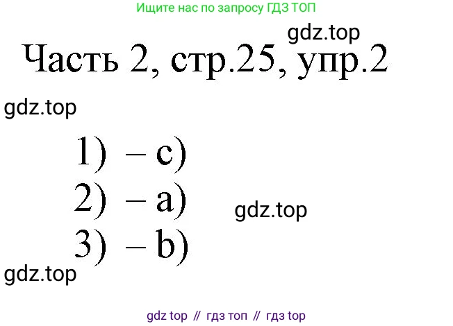ГДЗ Английский язык (english), 3 класс Учебник, авторы: Афанасьева Ольга Васильевна (Afanasyeva Olga), Михеева Ирина Владимировна (Mikheeva Irina), издательство Дрофа, Москва, 2014 - 2022, зелёного цвета, Часть 2, страница 25, номер 2, Решение
