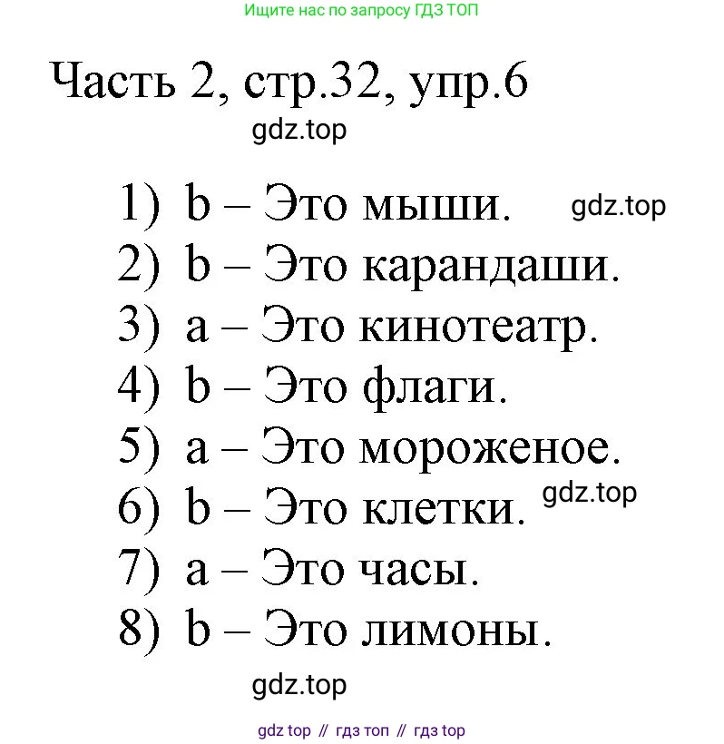 ГДЗ Английский язык (english), 3 класс Учебник, авторы: Афанасьева Ольга Васильевна (Afanasyeva Olga), Михеева Ирина Владимировна (Mikheeva Irina), издательство Дрофа, Москва, 2014 - 2022, зелёного цвета, Часть 2, страница 32, номер 6, Решение