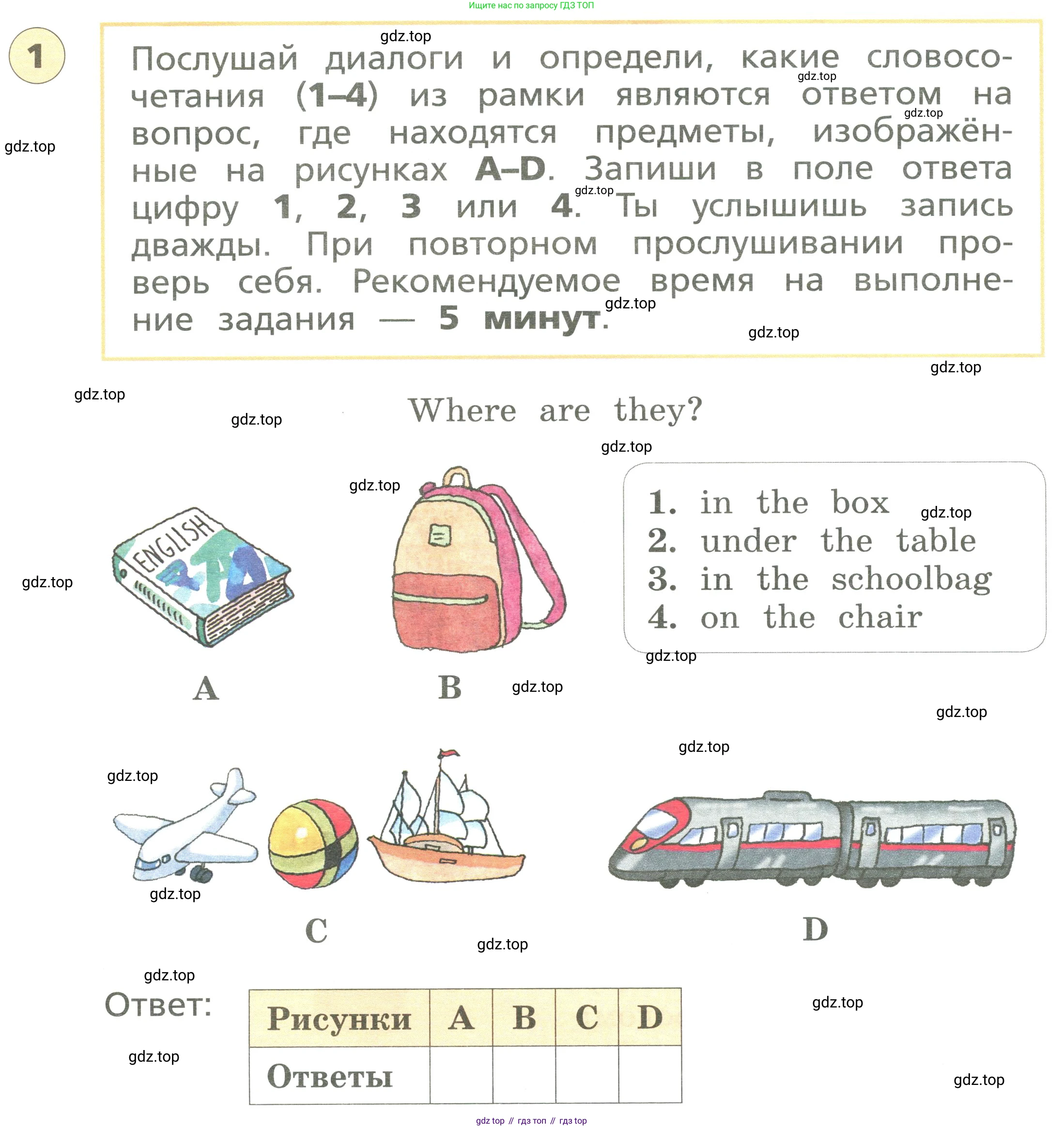 ГДЗ Английский язык (english), 3 класс Подготовка к всероссийским проверочным работам (впр), авторы: Афанасьева Ольга Васильевна (Afanasyeva Olga), Михеева Ирина Владимировна (Mikheeva Irina), Баранова Ксения Михайловна (Baranova Ksenia), Сьянов Александр Валерьевич, издательство Дрофа, Москва, 2019, белого цвета, страница 22, номер 1, Условие