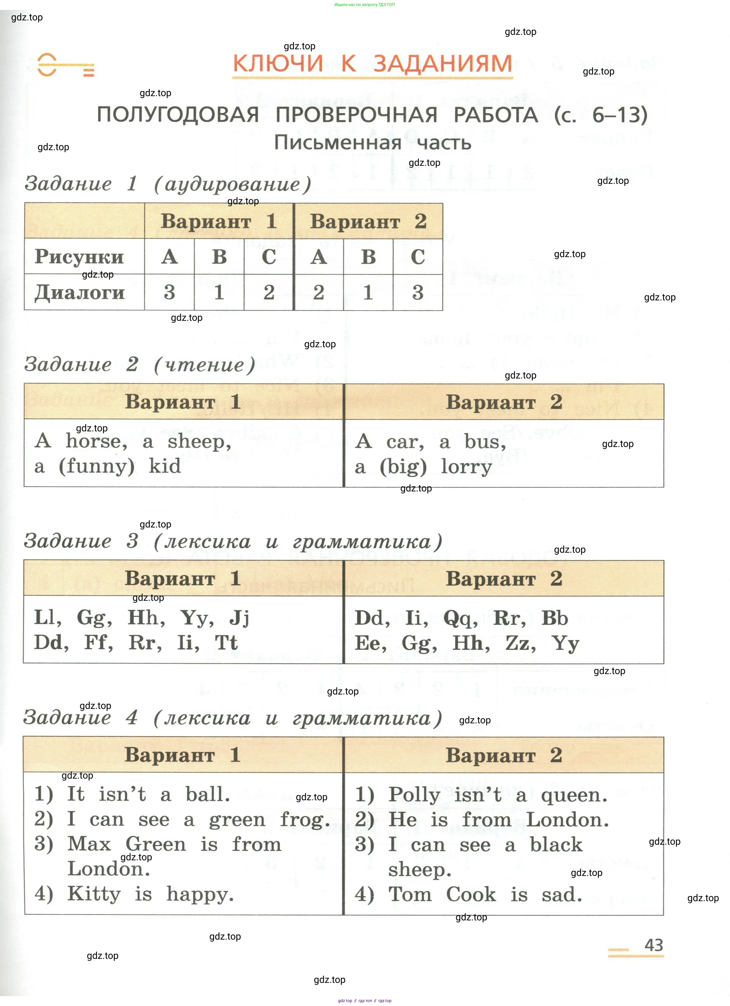 Английский язык (english), 3 класс Подготовка к всероссийским проверочным работам (впр), авторы: Афанасьева Ольга Васильевна (Afanasyeva Olga), Михеева Ирина Владимировна (Mikheeva Irina), Баранова Ксения Михайловна (Baranova Ksenia), Сьянов Александр Валерьевич, издательство Дрофа, Москва, 2019, белого цвета, страница 43