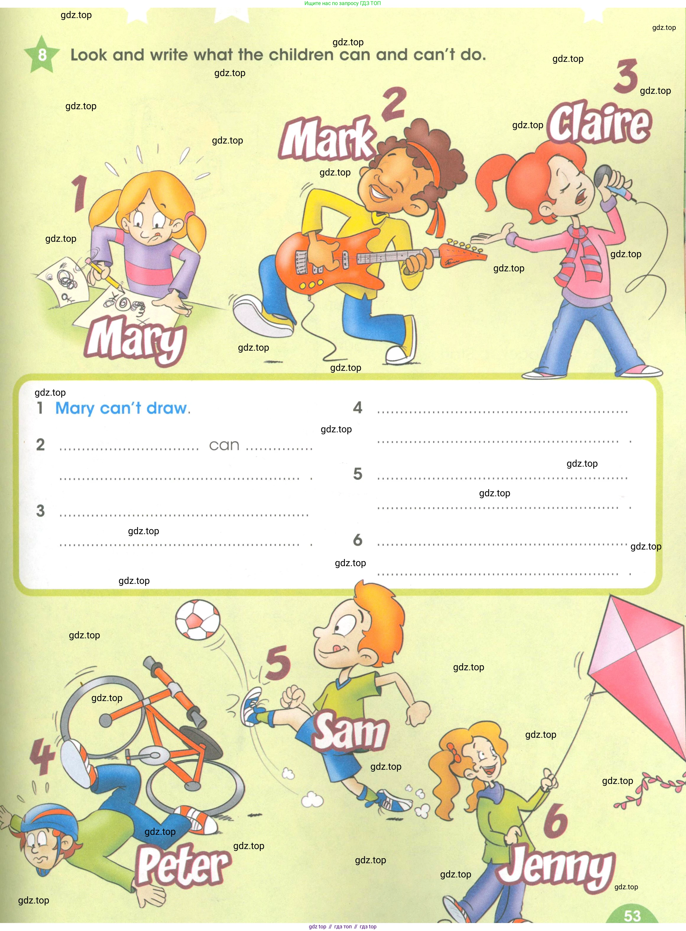 Английский язык (english), 3 класс Рабочая тетрадь (workbook), авторы: Баранова Ксения Михайловна (Baranova Ksenia), Дули Дженни (Dooley Jenny), Копылова Виктория Викторовна (Kopylova Victoria), Мильруд Радислав Петрович (Millrood Radislav), Эванс Вирджиния (Evans Virginia), издательство Просвещение, Москва, 2023, белого цвета, Часть ( Part) 1, страница 53, номер 8, Условие