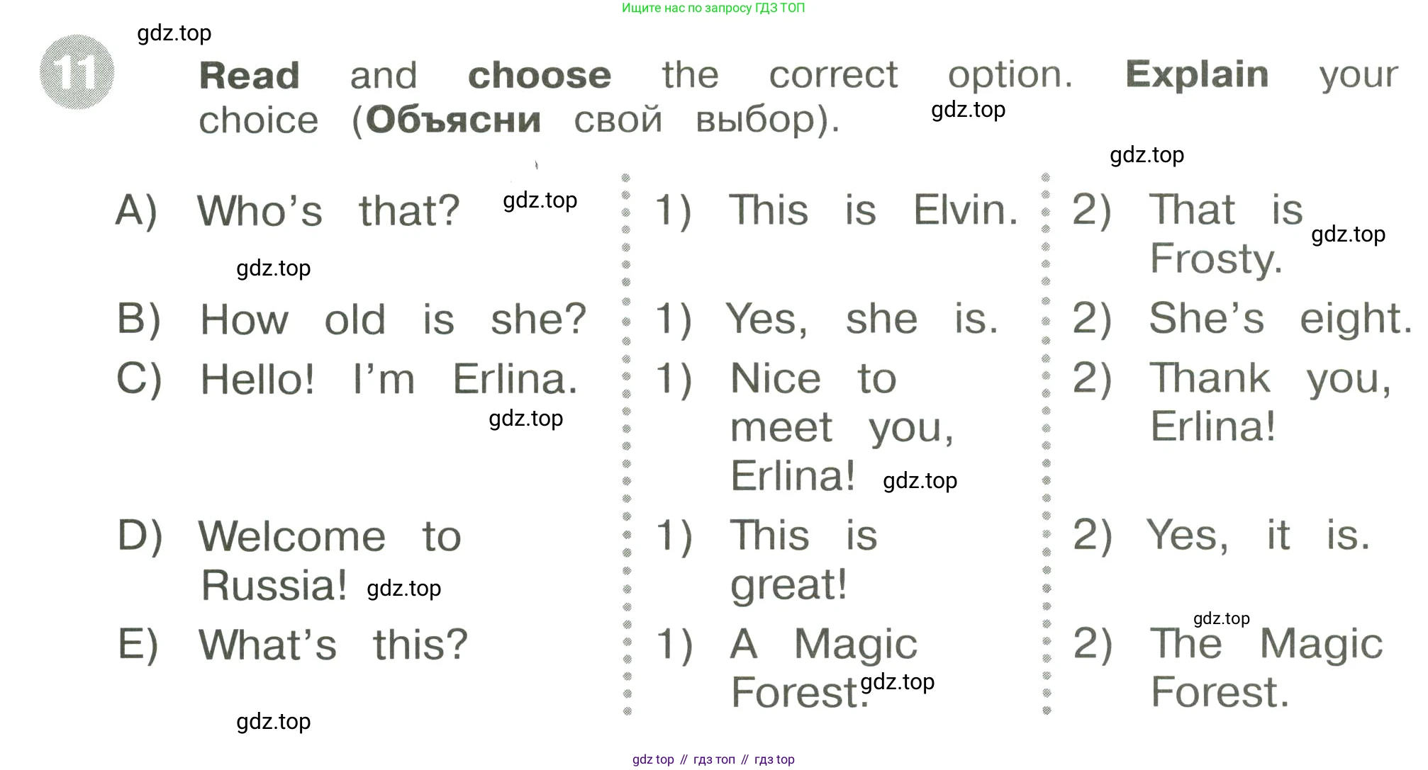 ГДЗ Английский язык (english), 3 класс Сборник упражнений, автор: Котова Марина Петровна, издательство Просвещение, Москва, 2024, белого цвета, страница 6, номер 11, Условие