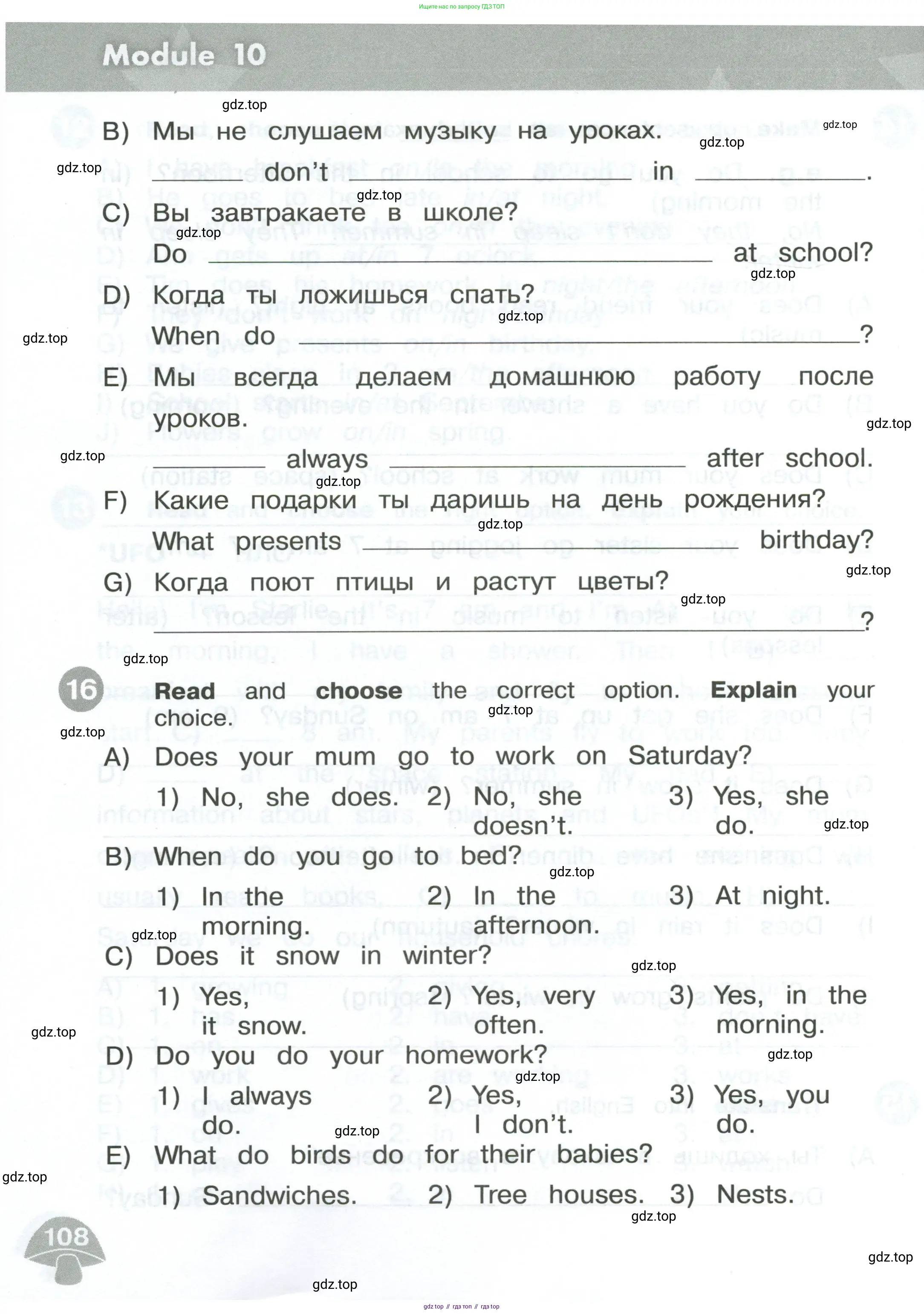 Английский язык (english), 3 класс Сборник упражнений, автор: Котова Марина Петровна, издательство Просвещение, Москва, 2024, белого цвета, страница 108