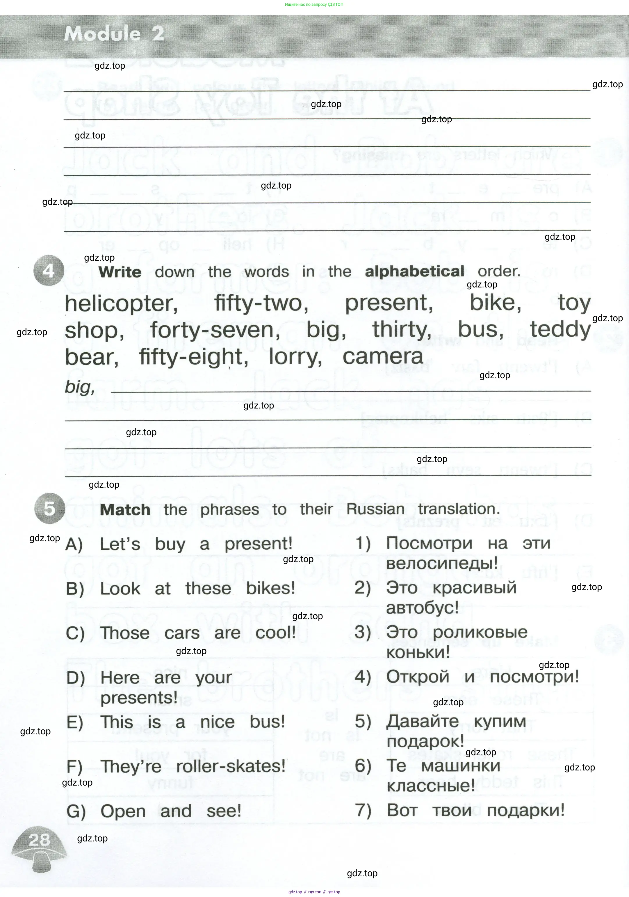 Английский язык (english), 3 класс Сборник упражнений, автор: Котова Марина Петровна, издательство Просвещение, Москва, 2024, белого цвета, страница 28
