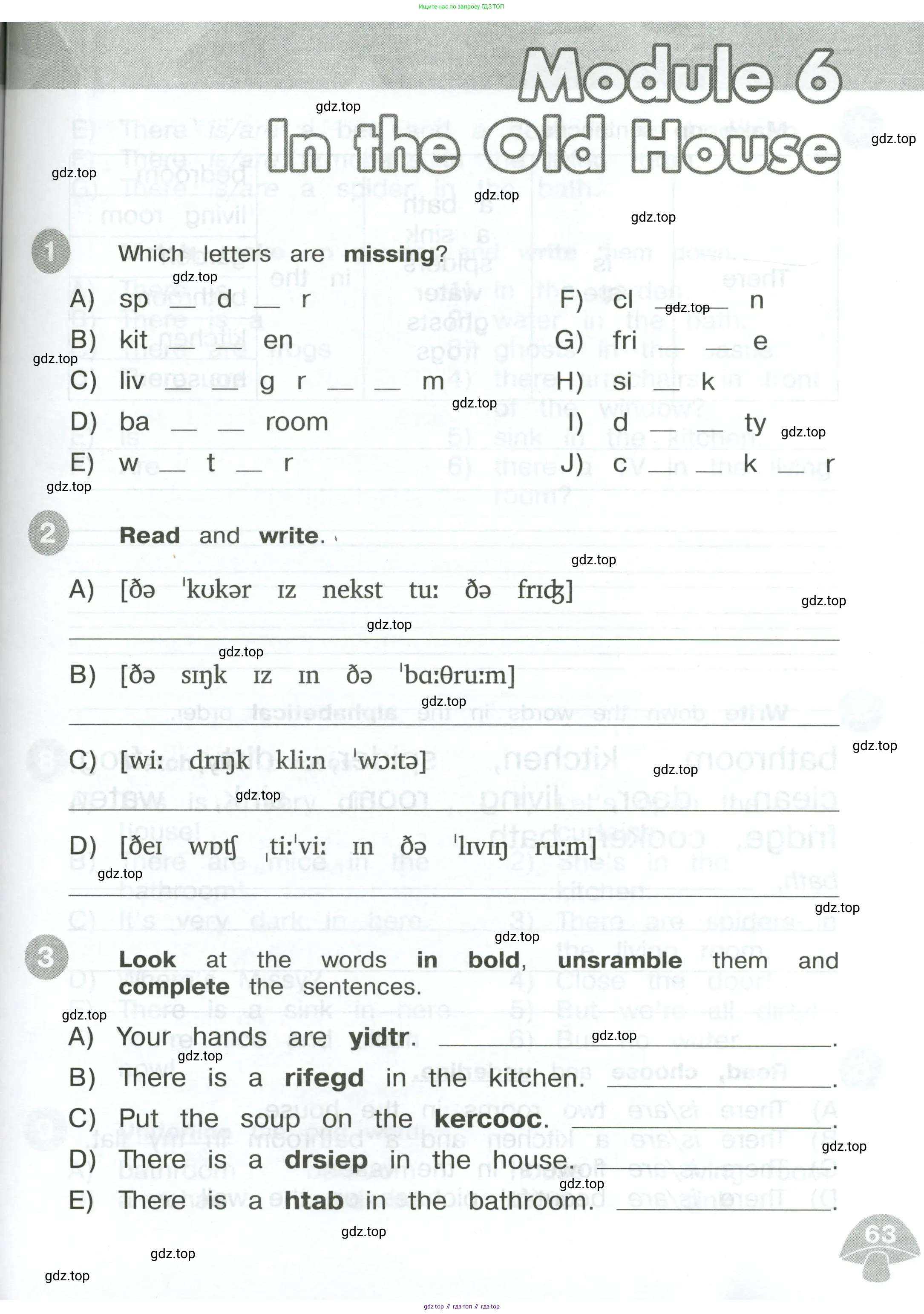 Английский язык (english), 3 класс Сборник упражнений, автор: Котова Марина Петровна, издательство Просвещение, Москва, 2024, белого цвета, страница 63