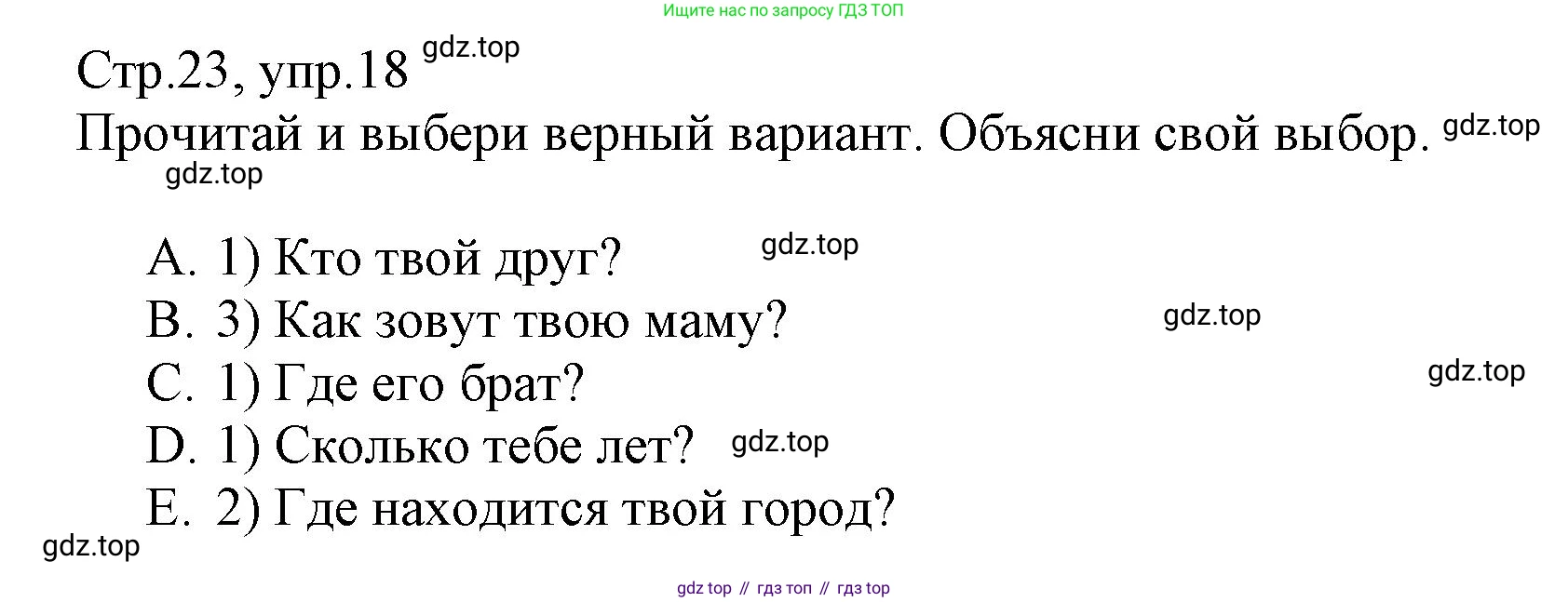 ГДЗ Английский язык (english), 3 класс Сборник упражнений, автор: Котова Марина Петровна, издательство Просвещение, Москва, 2024, белого цвета, страница 23, номер 18, Решение