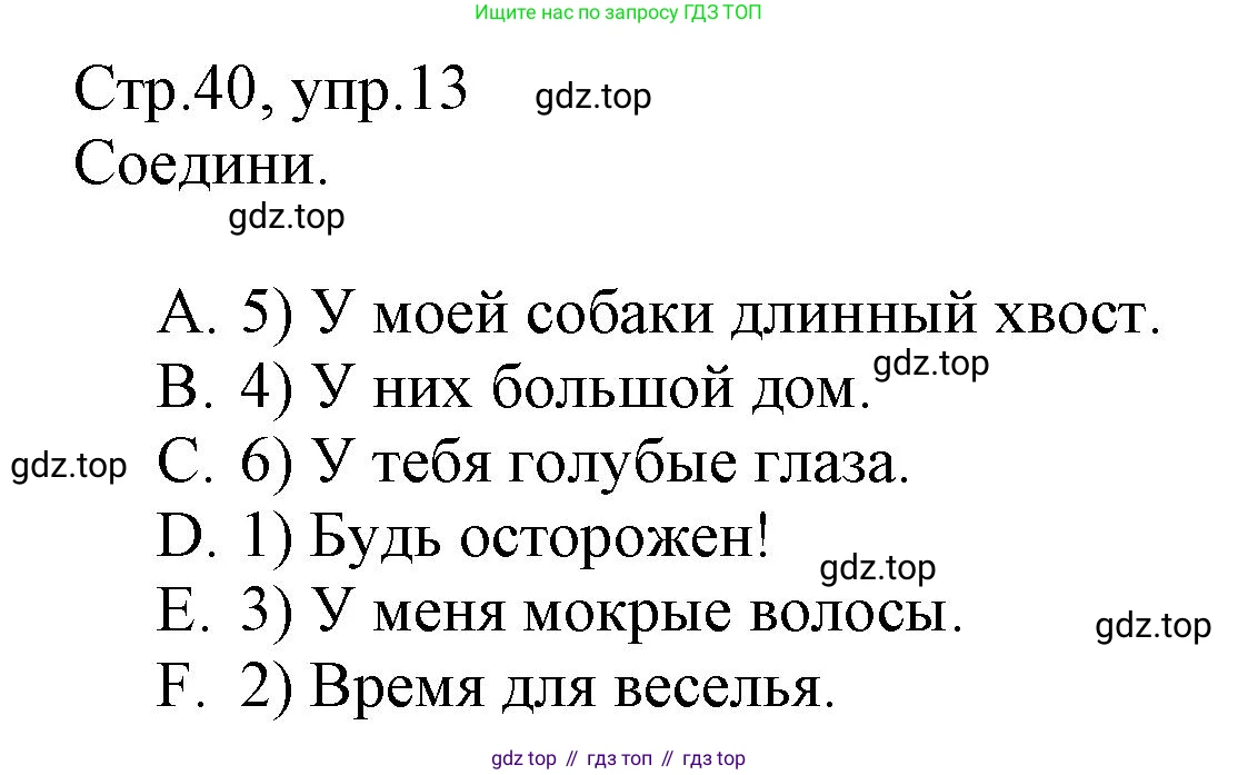ГДЗ Английский язык (english), 3 класс Сборник упражнений, автор: Котова Марина Петровна, издательство Просвещение, Москва, 2024, белого цвета, страница 40, номер 13, Решение