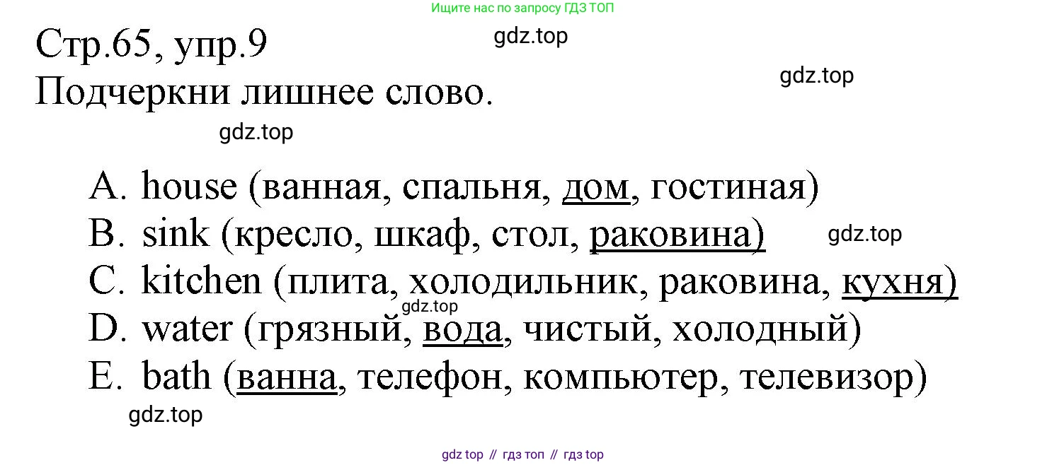 ГДЗ Английский язык (english), 3 класс Сборник упражнений, автор: Котова Марина Петровна, издательство Просвещение, Москва, 2024, белого цвета, страница 65, номер 9, Решение