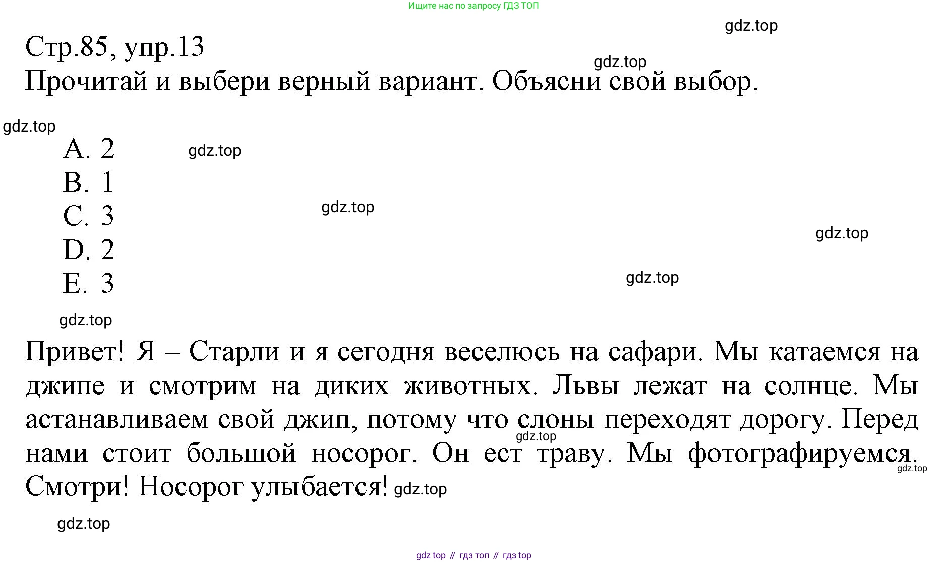 ГДЗ Английский язык (english), 3 класс Сборник упражнений, автор: Котова Марина Петровна, издательство Просвещение, Москва, 2024, белого цвета, страница 85, номер 13, Решение