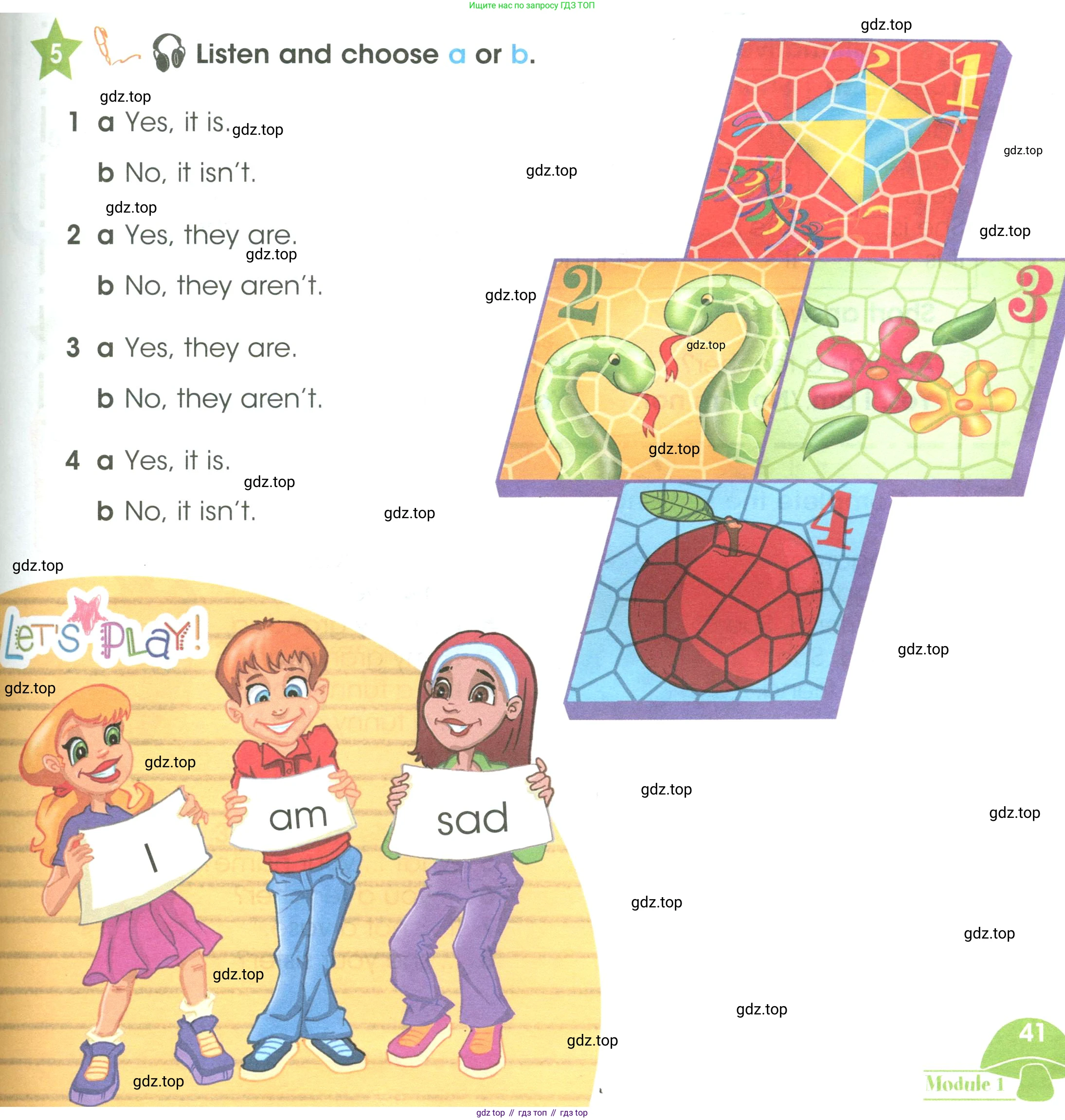 ГДЗ Английский язык (english), 3 класс Учебник (Student's book), авторы: Баранова Ксения Михайловна (Baranova Ksenia), Дули Дженни (Dooley Jenny), Копылова Виктория Викторовна (Kopylova Victoria), Мильруд Радислав Петрович (Millrood Radislav), Эванс Вирджиния (Evans Virginia), издательство Просвещение, Москва, 2023, зелёного цвета, Часть ( Part) 1, страница 41, номер 5, Условие