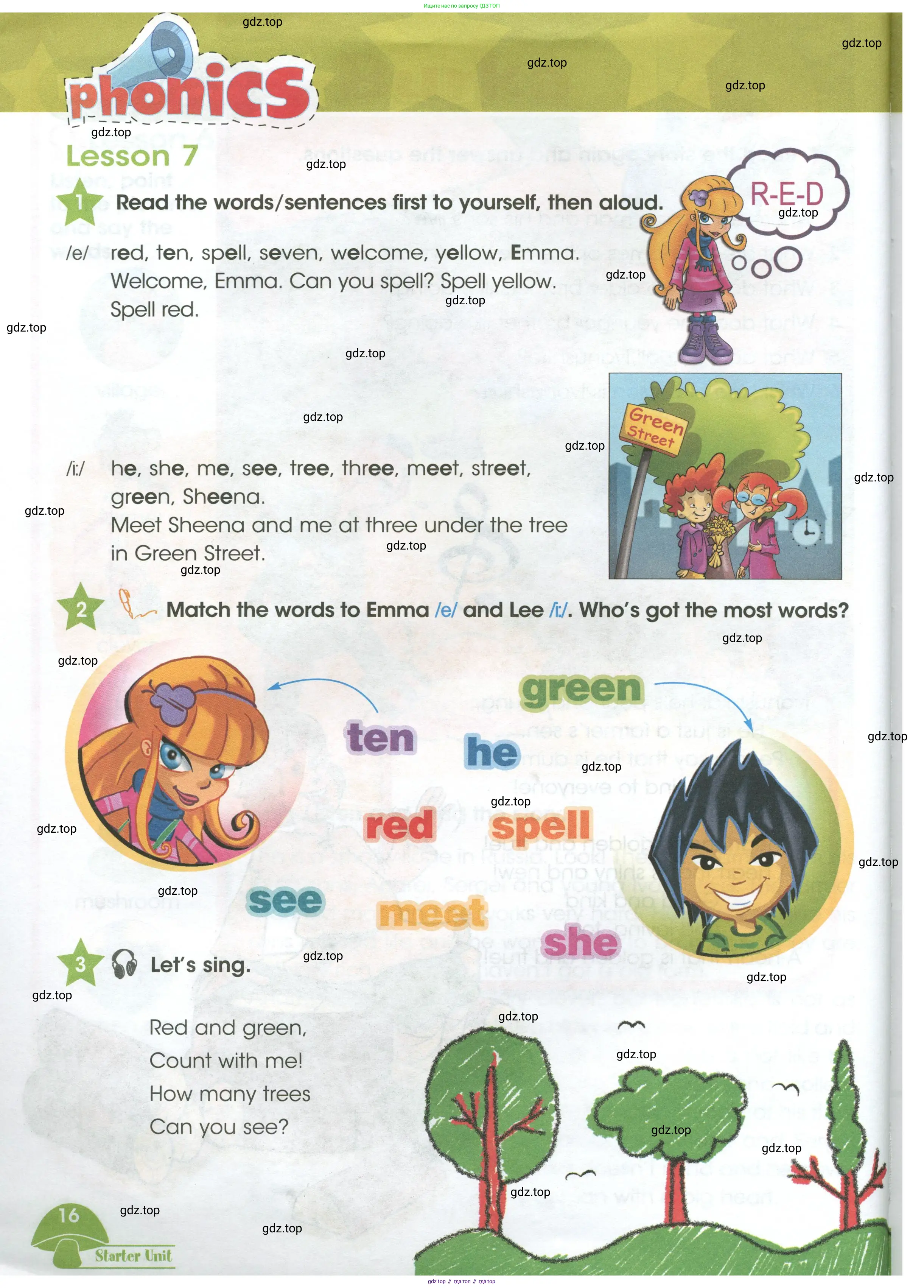 Английский язык (english), 3 класс Учебник (Student's book), авторы: Баранова Ксения Михайловна (Baranova Ksenia), Дули Дженни (Dooley Jenny), Копылова Виктория Викторовна (Kopylova Victoria), Мильруд Радислав Петрович (Millrood Radislav), Эванс Вирджиния (Evans Virginia), издательство Просвещение, Москва, 2023, зелёного цвета, Часть ( Part) 1, страница 16