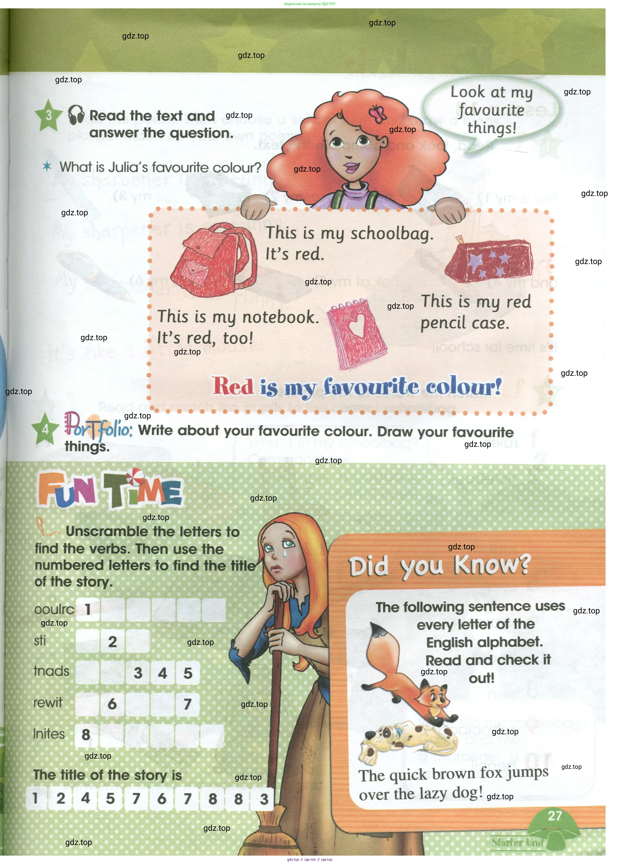 Английский язык (english), 3 класс Учебник (Student's book), авторы: Баранова Ксения Михайловна (Baranova Ksenia), Дули Дженни (Dooley Jenny), Копылова Виктория Викторовна (Kopylova Victoria), Мильруд Радислав Петрович (Millrood Radislav), Эванс Вирджиния (Evans Virginia), издательство Просвещение, Москва, 2023, зелёного цвета, Часть ( Part) 1, страница 27