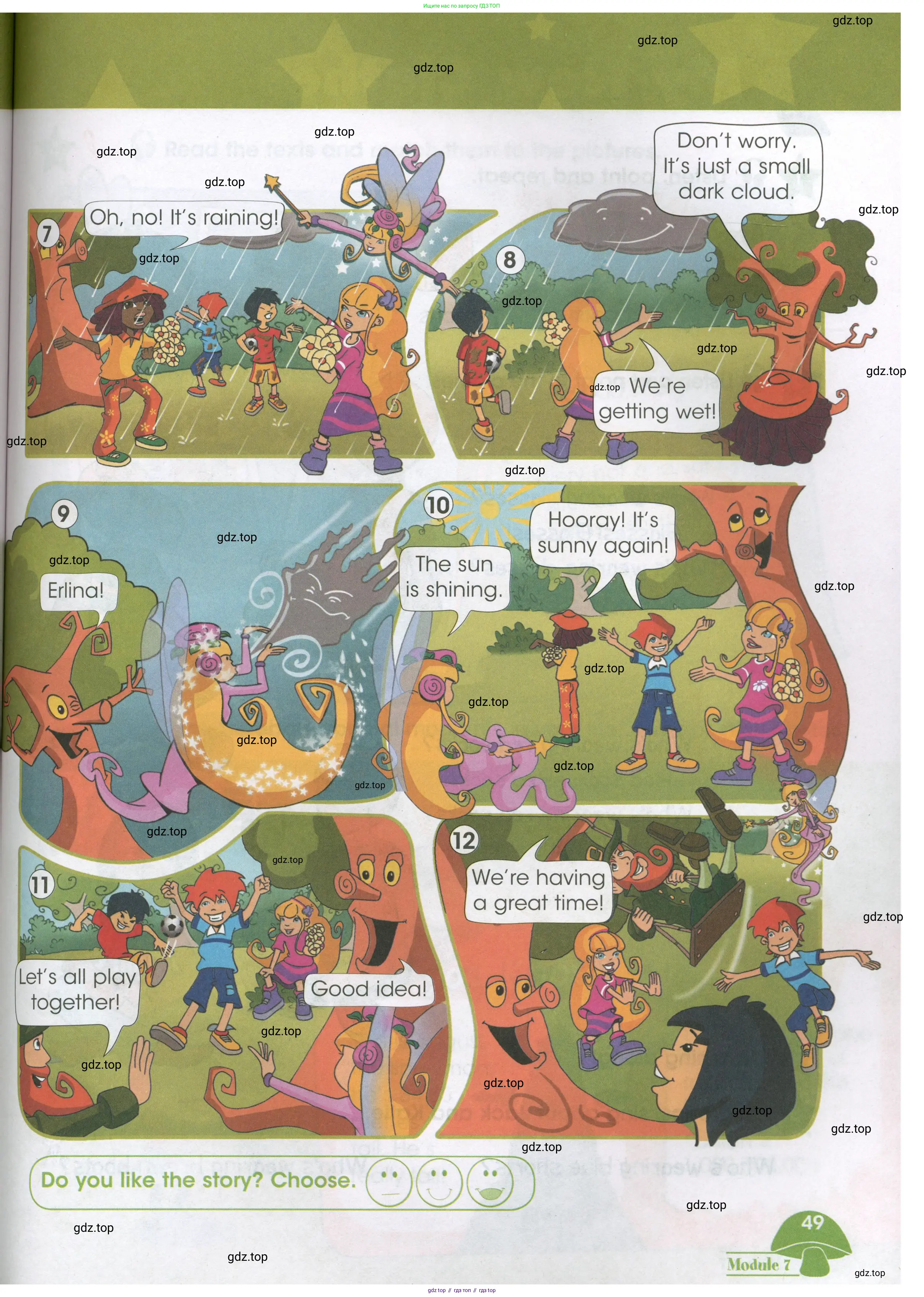 Английский язык (english), 3 класс Учебник (Student's book), авторы: Баранова Ксения Михайловна (Baranova Ksenia), Дули Дженни (Dooley Jenny), Копылова Виктория Викторовна (Kopylova Victoria), Мильруд Радислав Петрович (Millrood Radislav), Эванс Вирджиния (Evans Virginia), издательство Просвещение, Москва, 2023, зелёного цвета, Часть ( Part) 1, страница 49