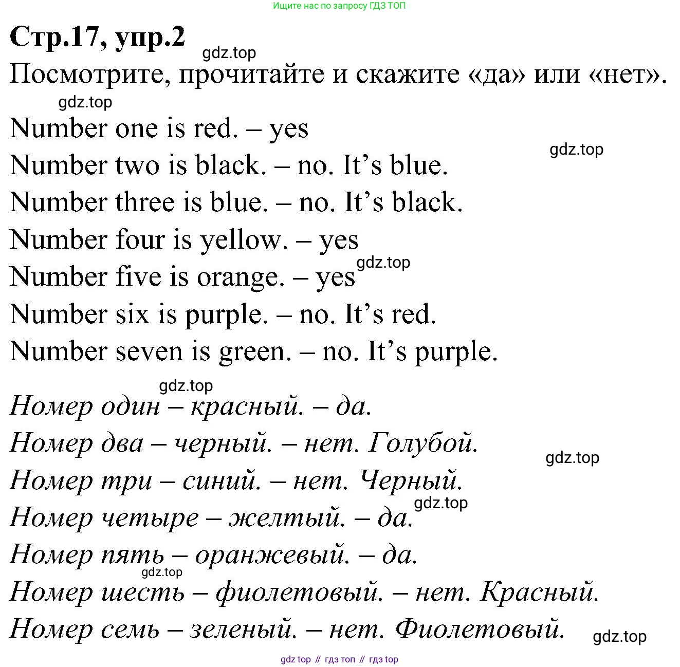 ГДЗ Английский язык (english), 3 класс Учебник (Student's book), авторы: Баранова Ксения Михайловна (Baranova Ksenia), Дули Дженни (Dooley Jenny), Копылова Виктория Викторовна (Kopylova Victoria), Мильруд Радислав Петрович (Millrood Radislav), Эванс Вирджиния (Evans Virginia), издательство Просвещение, Москва, 2023, зелёного цвета, Часть ( Part) 1, страница 17, номер 2, Решение