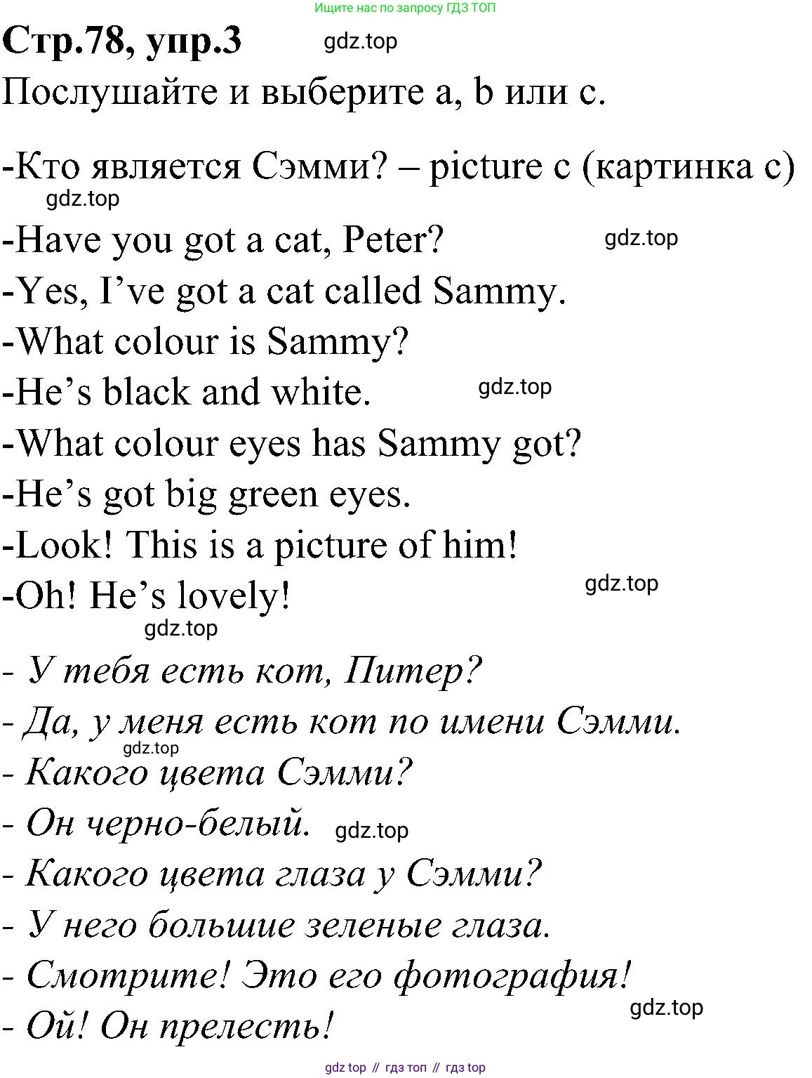 ГДЗ Английский язык (english), 3 класс Учебник (Student's book), авторы: Баранова Ксения Михайловна (Baranova Ksenia), Дули Дженни (Dooley Jenny), Копылова Виктория Викторовна (Kopylova Victoria), Мильруд Радислав Петрович (Millrood Radislav), Эванс Вирджиния (Evans Virginia), издательство Просвещение, Москва, 2023, зелёного цвета, Часть ( Part) 1, страница 78, номер 3, Решение